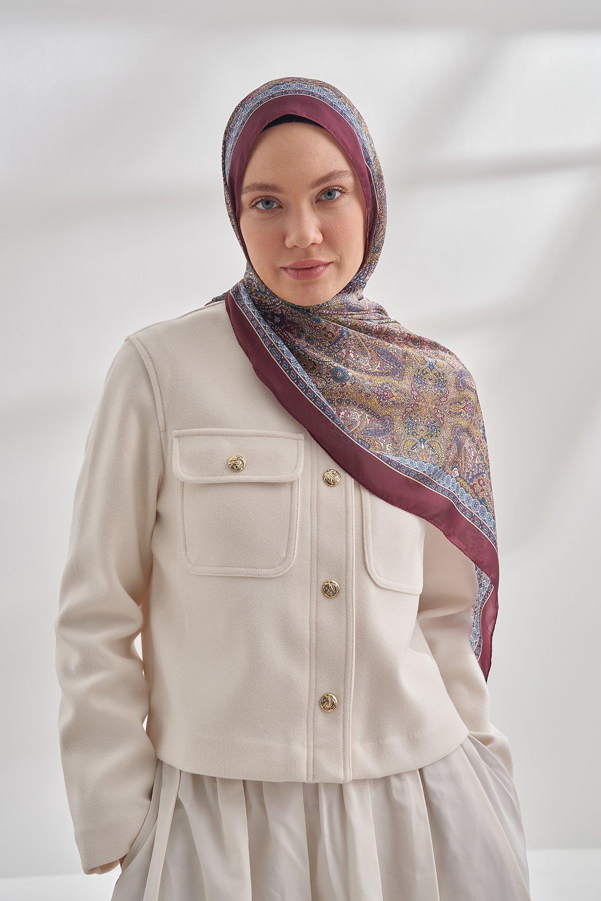 Armanda Etro Etnik Desen Şal 6036-bordo