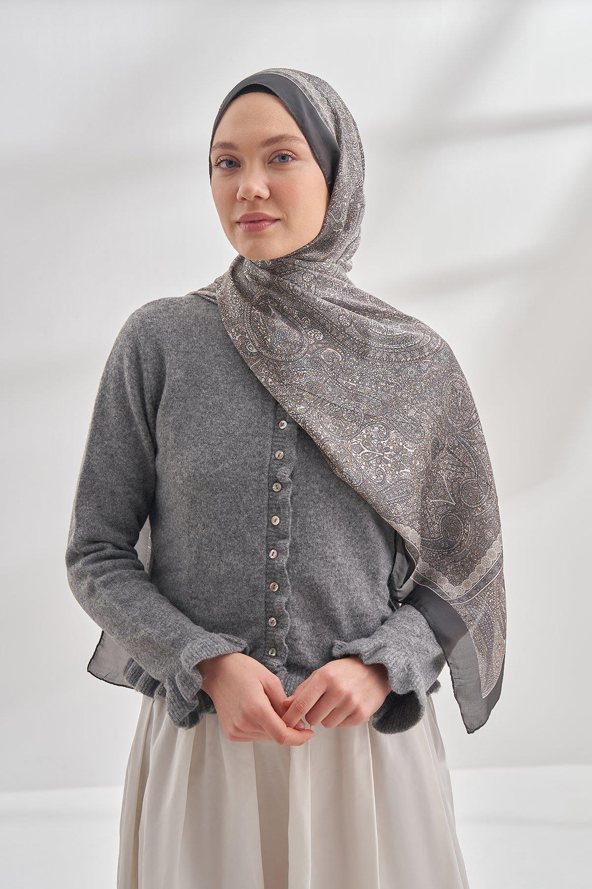 Armanda Etro Etnik Desen Şal 6036-Füme