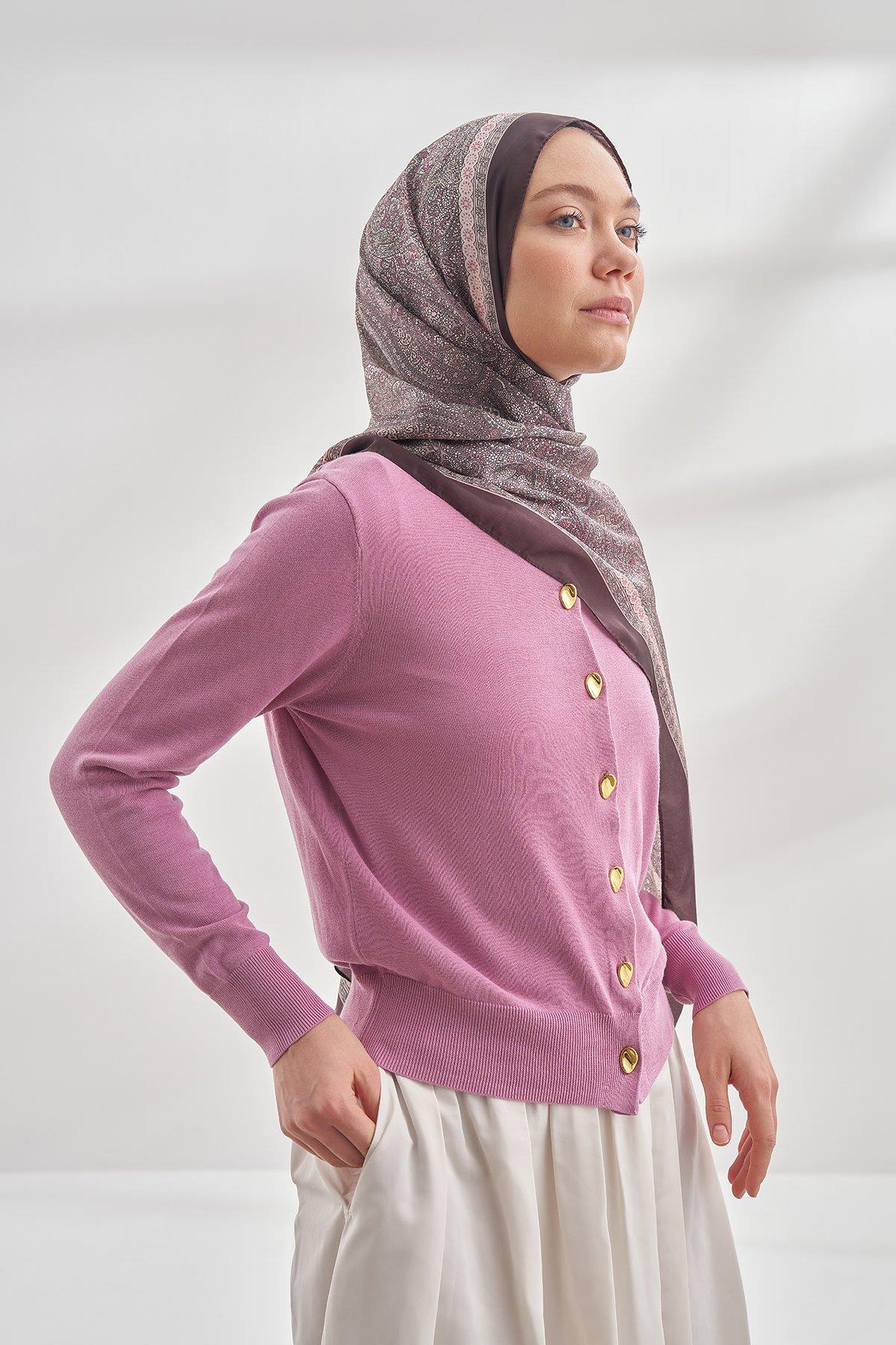 Armanda Etro Etnik Desen Şal 6036-Koyu Mor