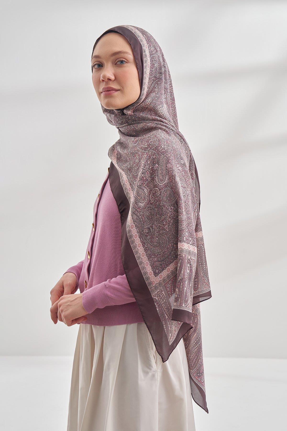 Armanda Etro Etnik Desen Şal 6036-Koyu Mor