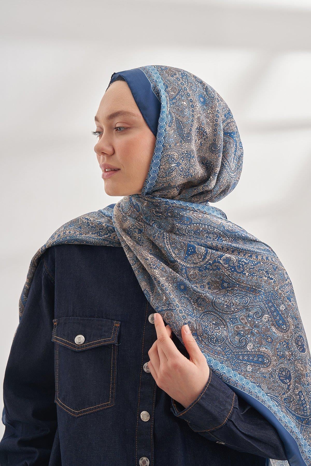 Armanda Etro Etnik Desen Şal 6036-lacivert