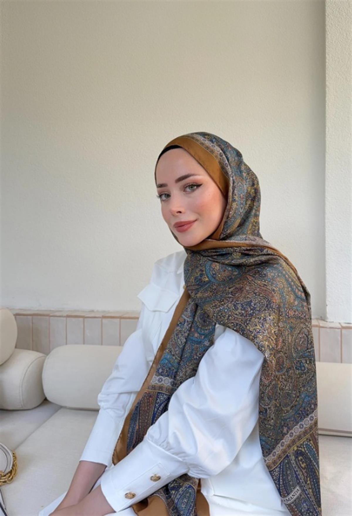 Armanda Etro Etnik Desen Şal 6036-Karamel