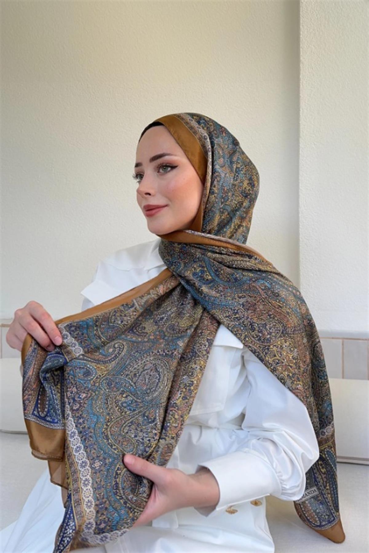 Armanda Etro Etnik Desen Şal 6036-Karamel