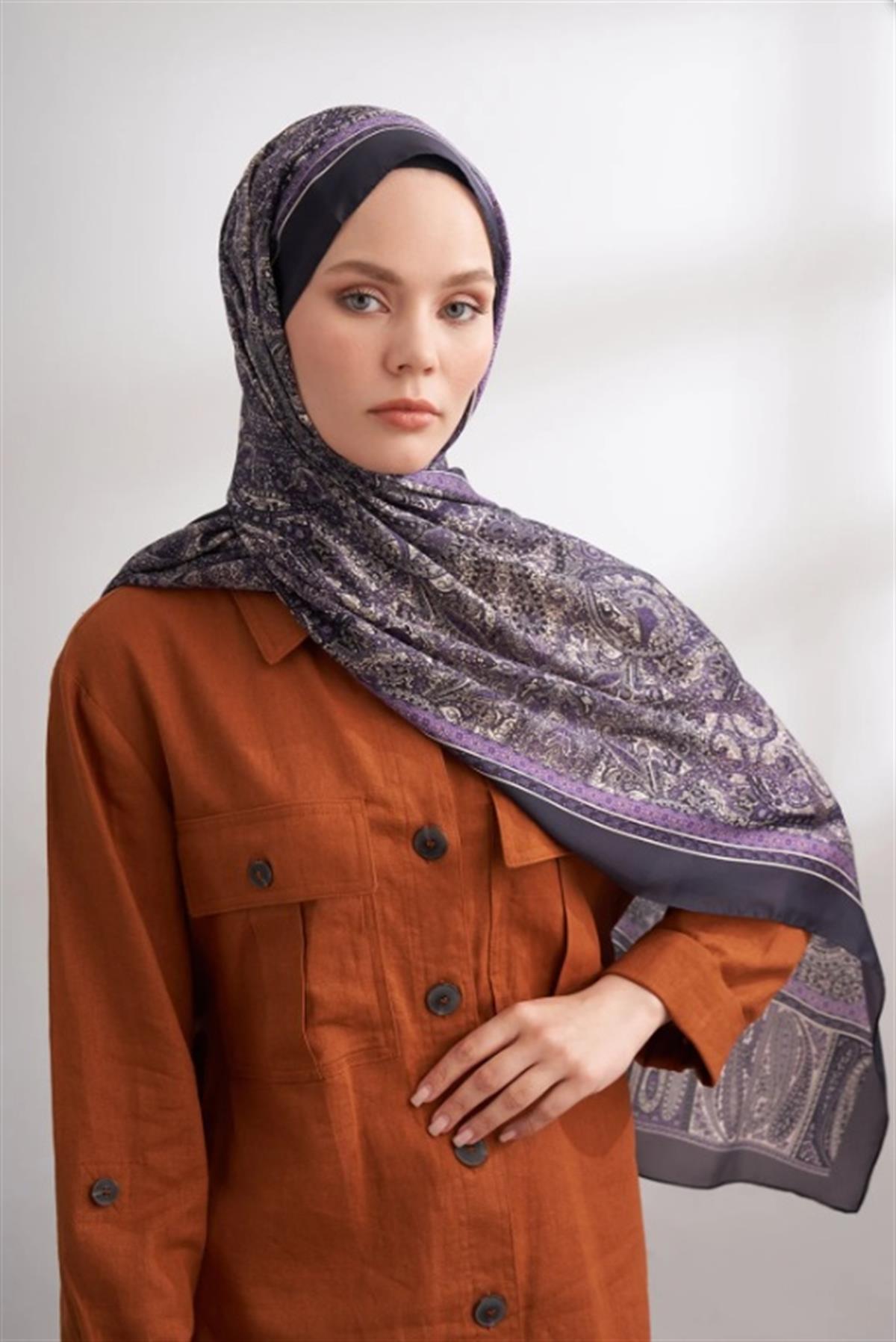 Armanda Etro Etnik Desen Şal 6036-Morcivert