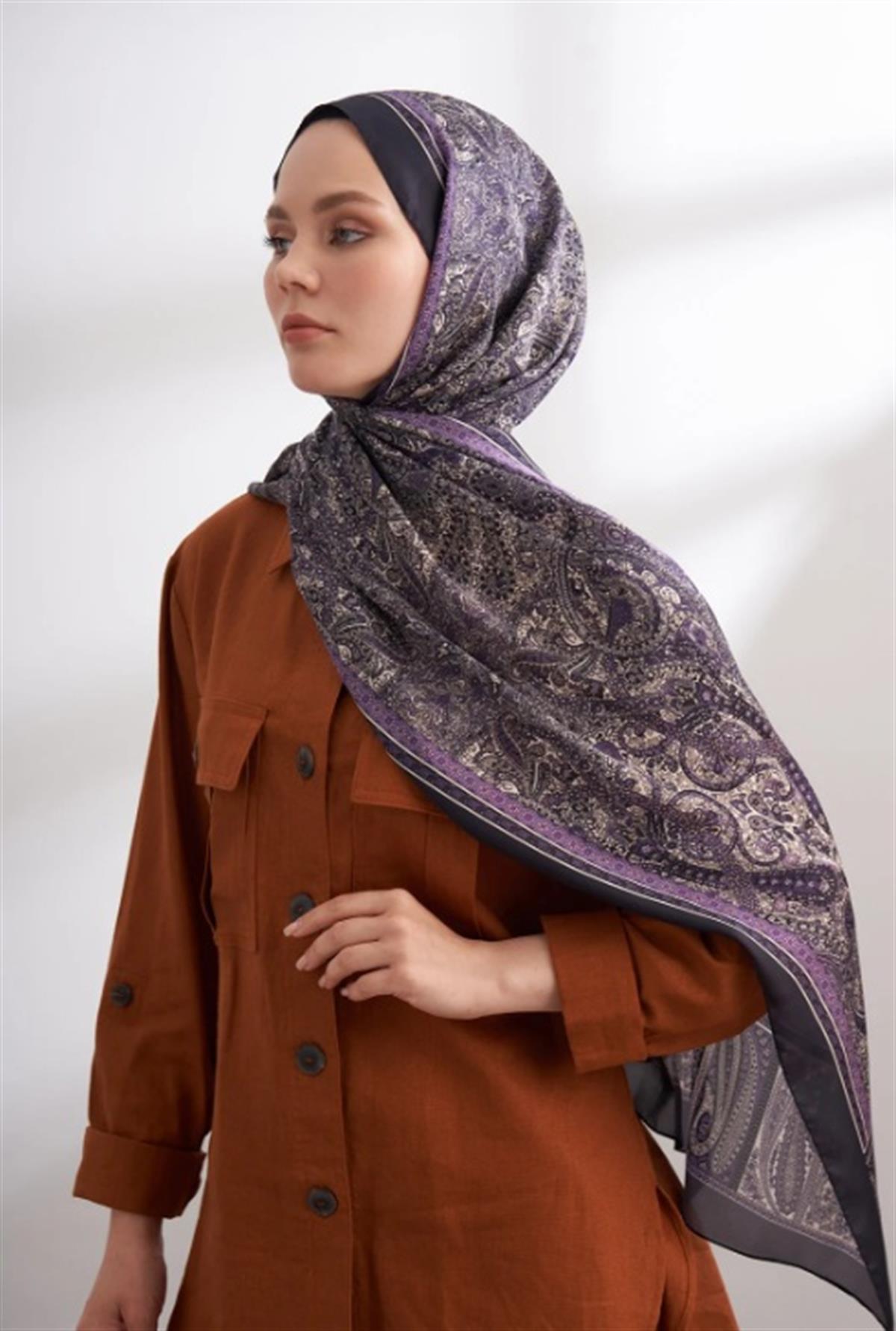 Armanda Etro Etnik Desen Şal 6036-Morcivert