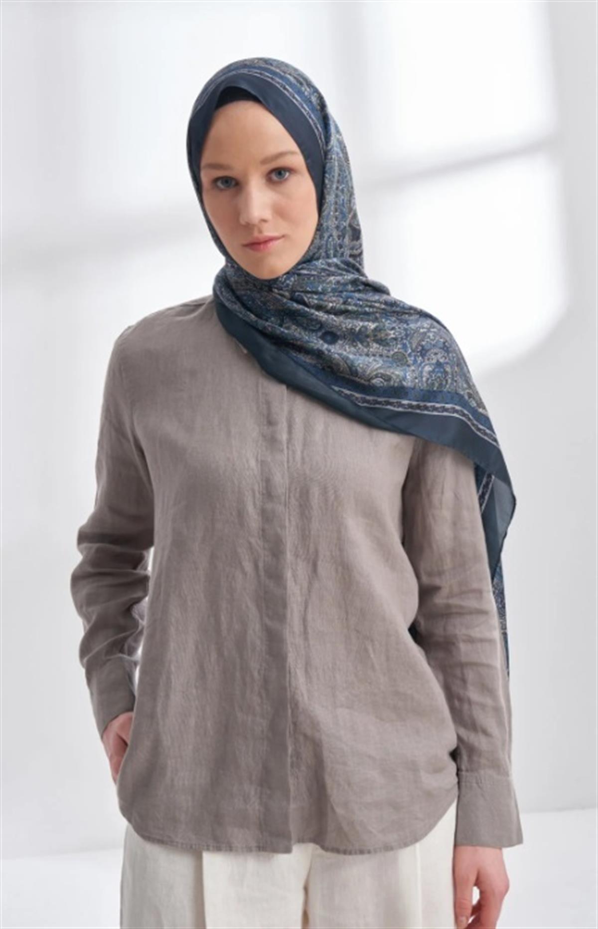 Armanda Etro Etnik Desen Şal 6036-Royal Mavi