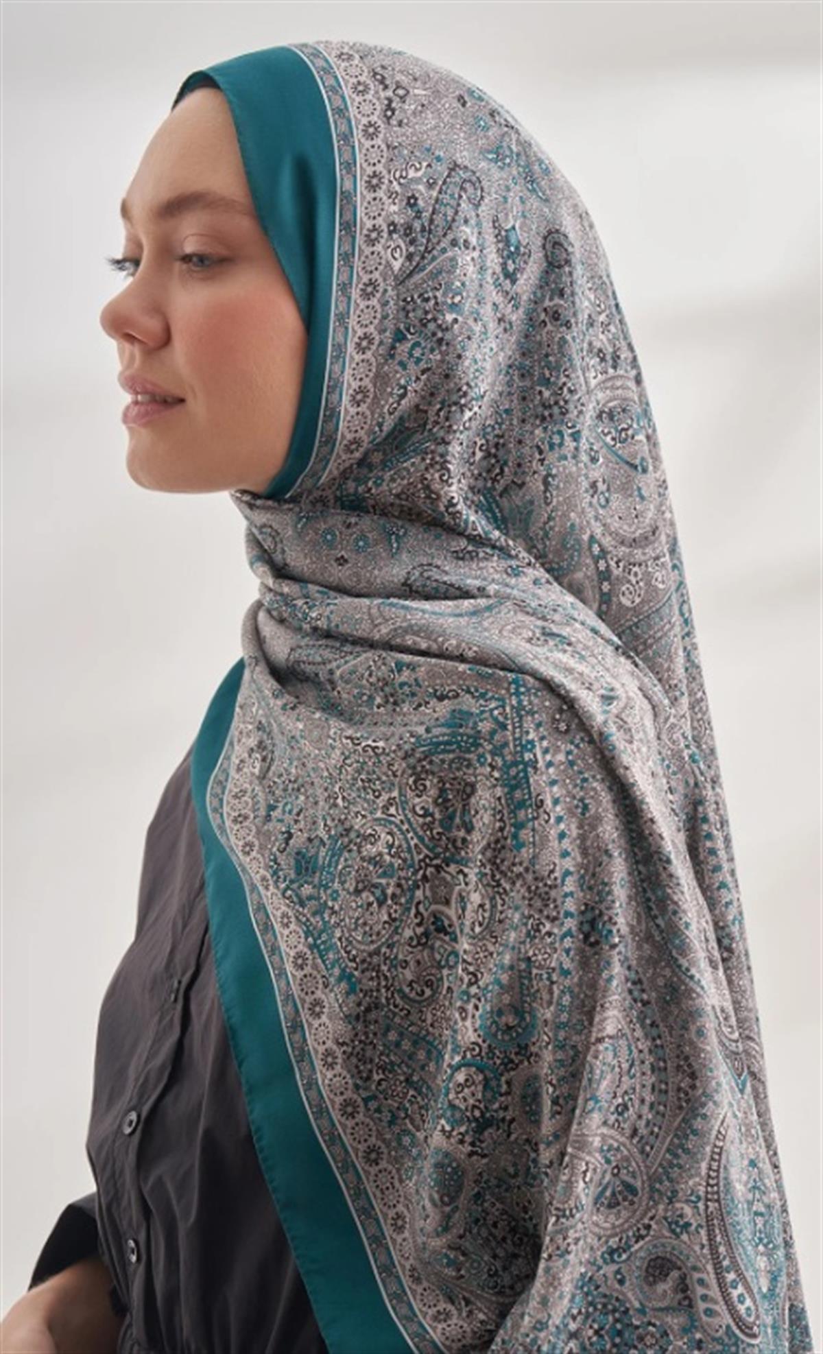 Armanda Etro Etnik Desen Şal 6036-zümrüt