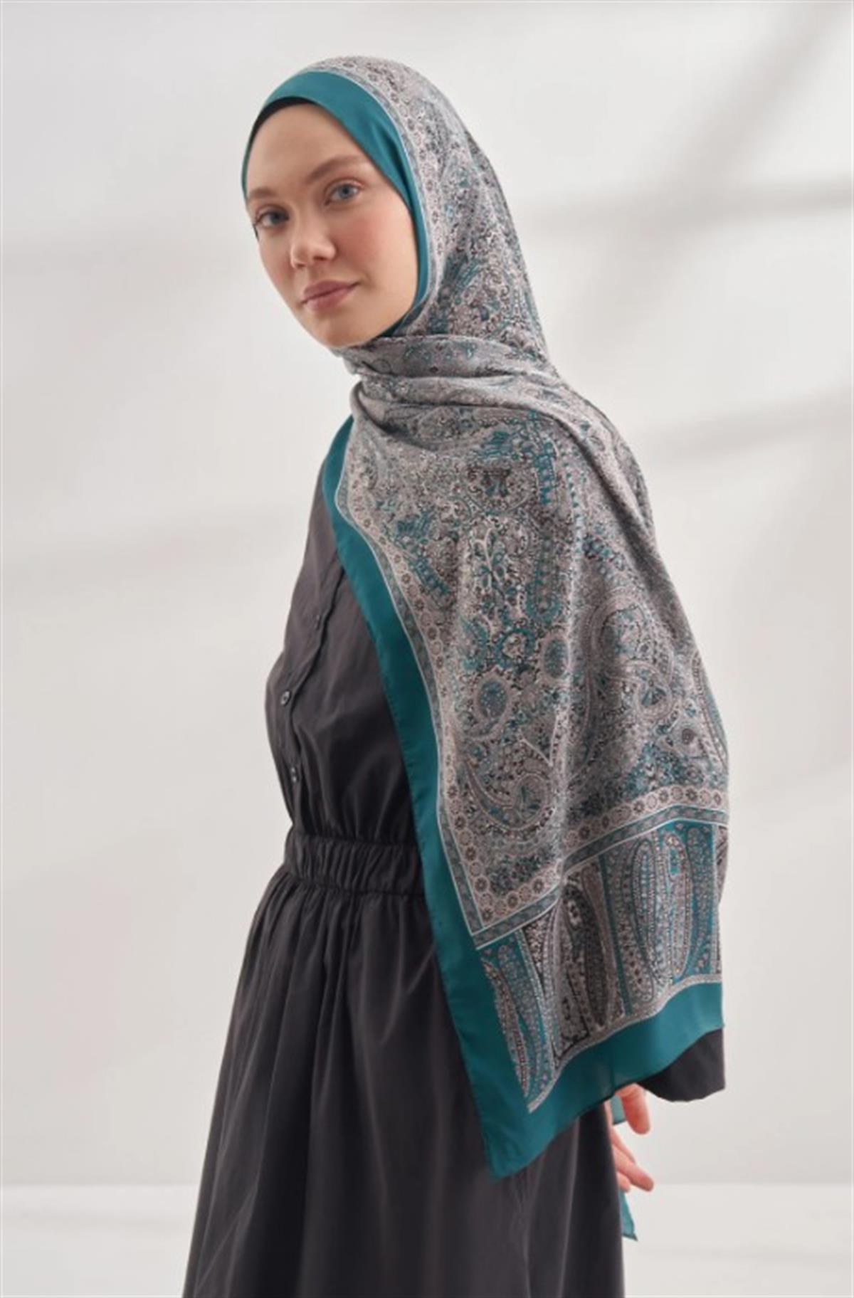 Armanda Etro Etnik Desen Şal 6036-zümrüt