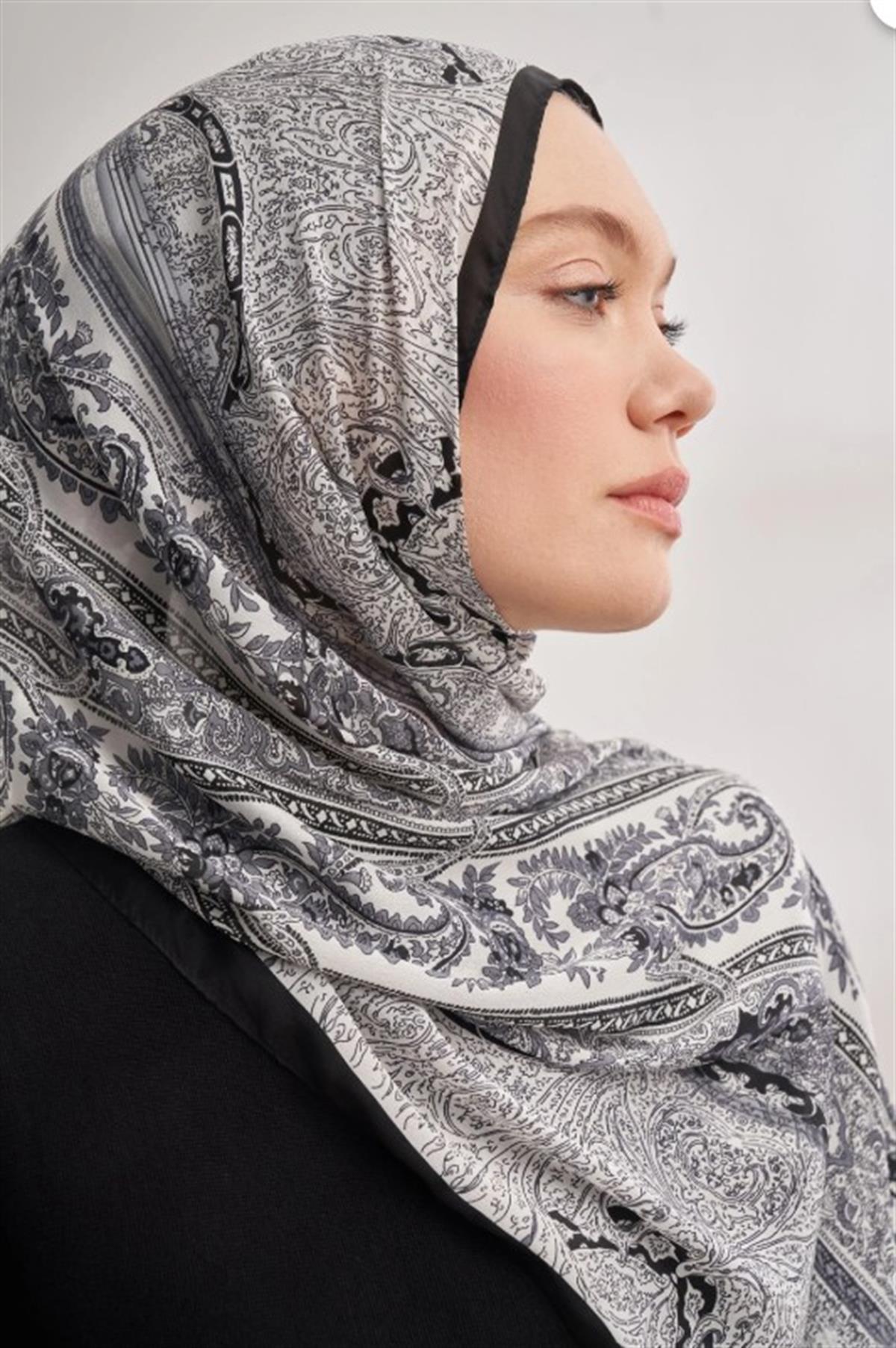 Armanda İthal Vual Nuit Desen Şal 04463-Siyah