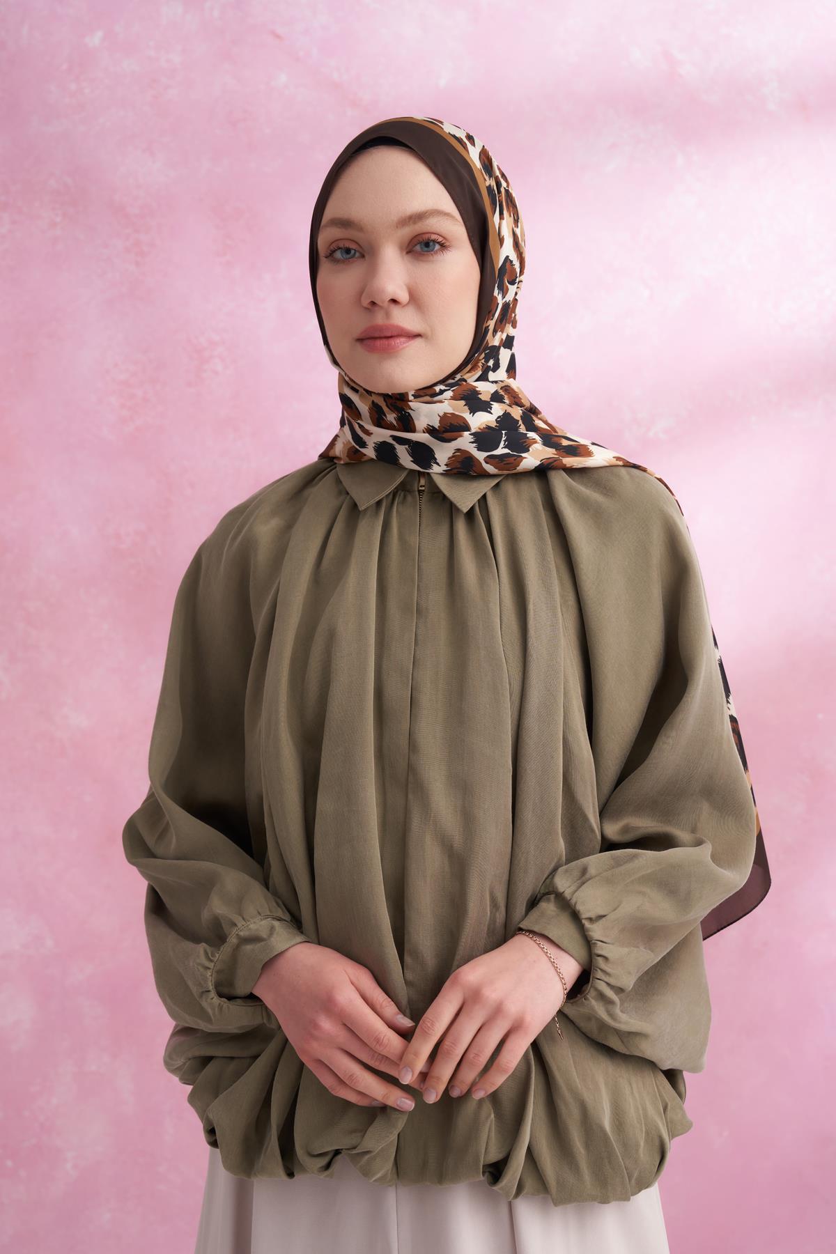 Armanda Leopar Vual Multi Desen Şal 6041-kahve