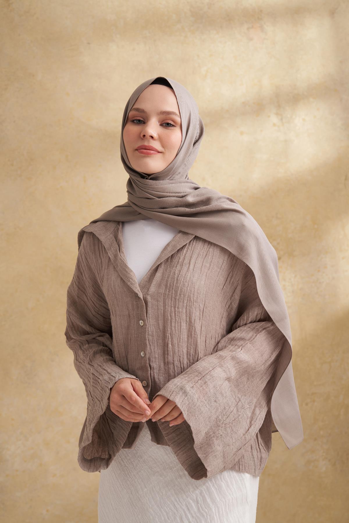 Armanda Lyocell Viskon Nomade Desen Şal 3354-vizon