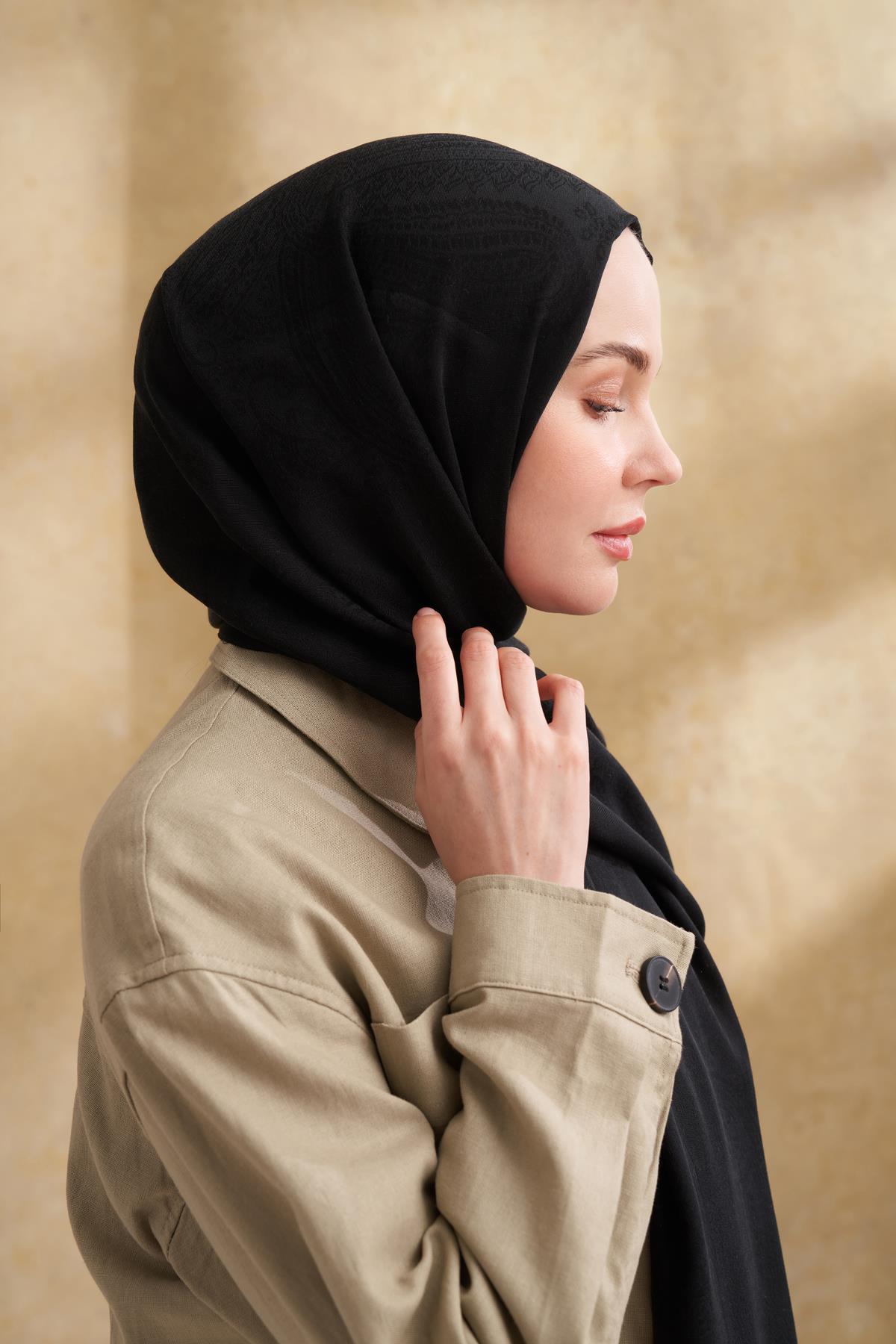 Armanda Lyocell Viskon Nomade Desen Şal 3354-siyah