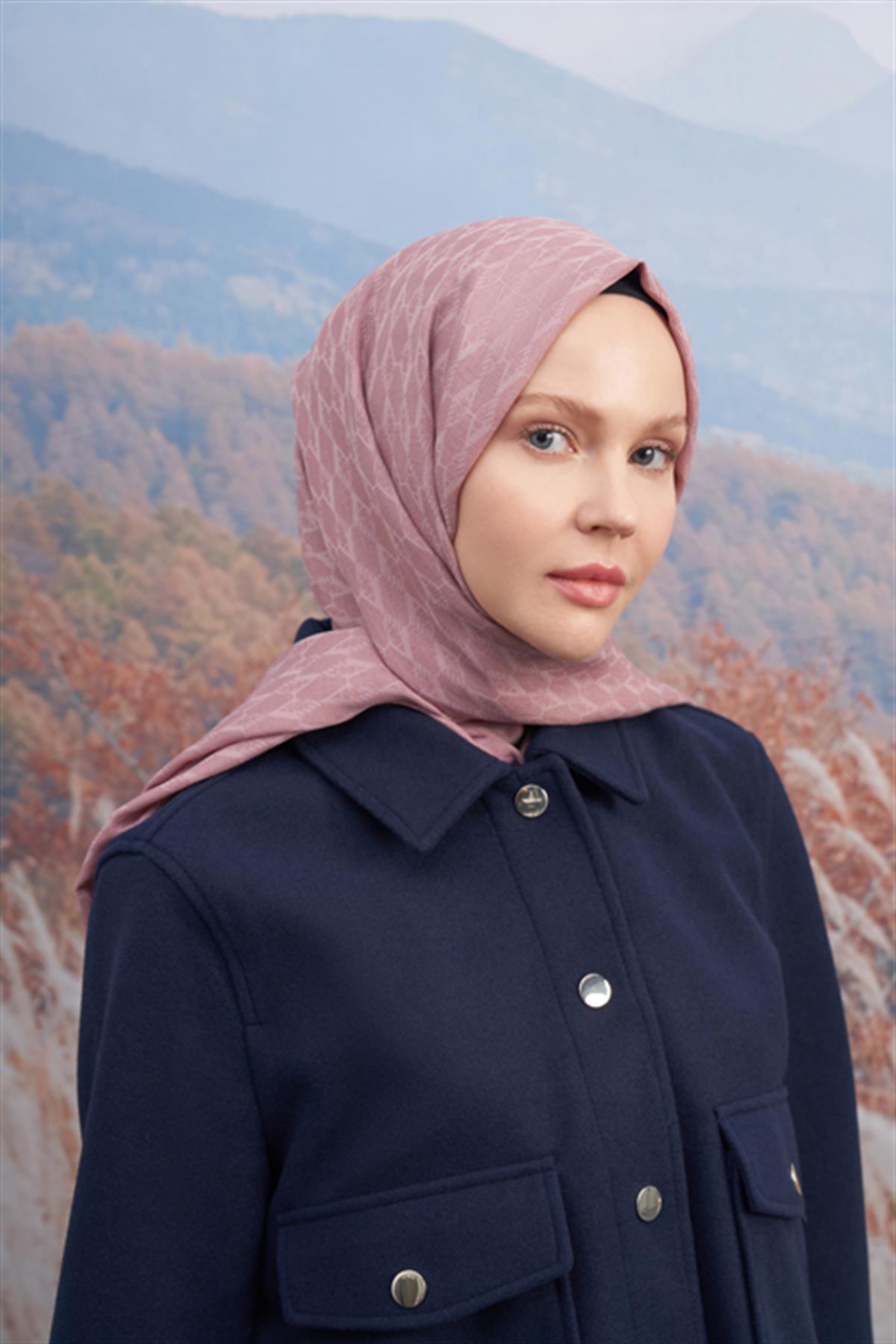 Armanda Monogram Desen Şal 3098-pudra