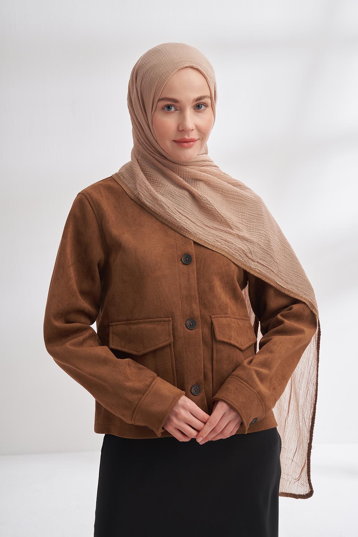 Armanda Müslin Biyeli Şal 3352-Sahra