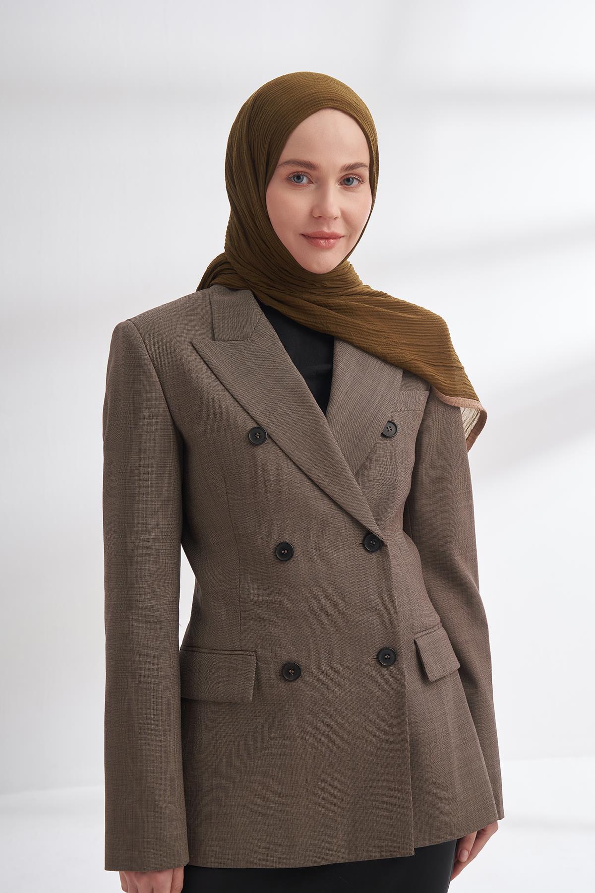 Armanda Müslin Biyeli Şal 3352-Yosun