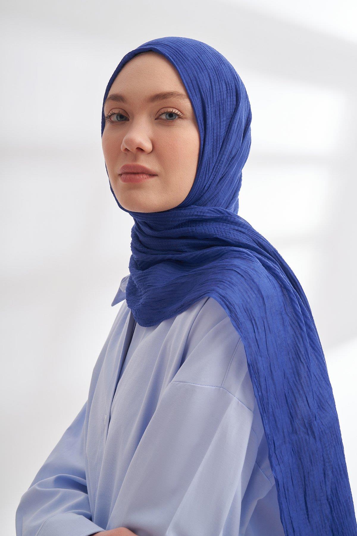 Armanda Müslin Dama Desen Şal 3350-Morcivert