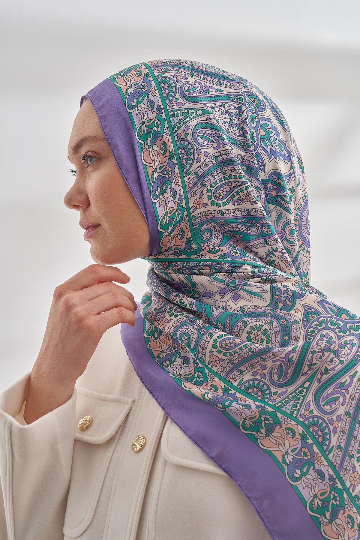 Armanda Özel Seri Etnik Desen Şal 6035-Leylak