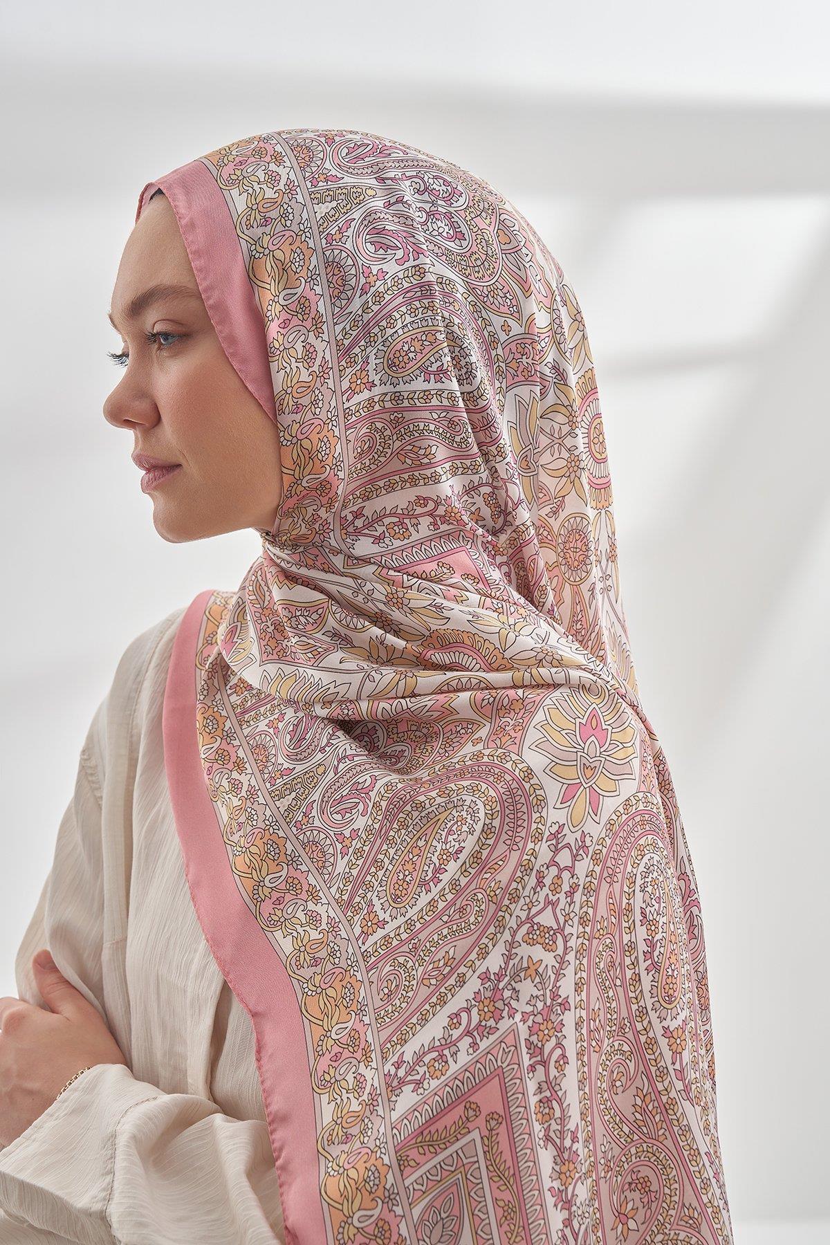 Armanda Özel Seri Etnik Desen Şal 6035-Pudra