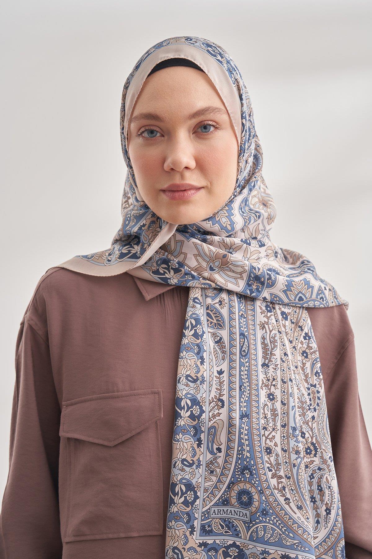 Armanda Özel Seri Etnik Desen Şal 6035-Bej
