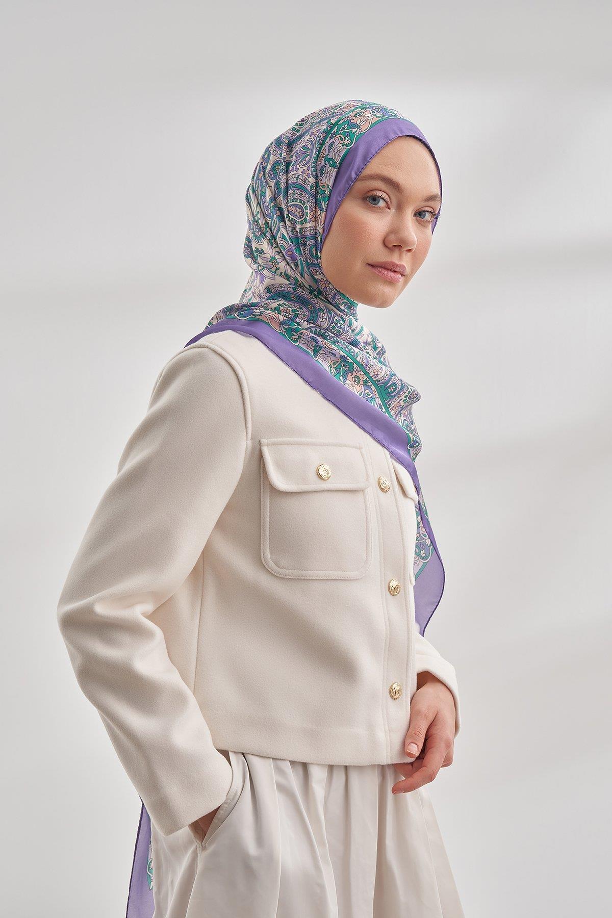 Armanda Özel Seri Etnik Desen Şal 6035-Leylak