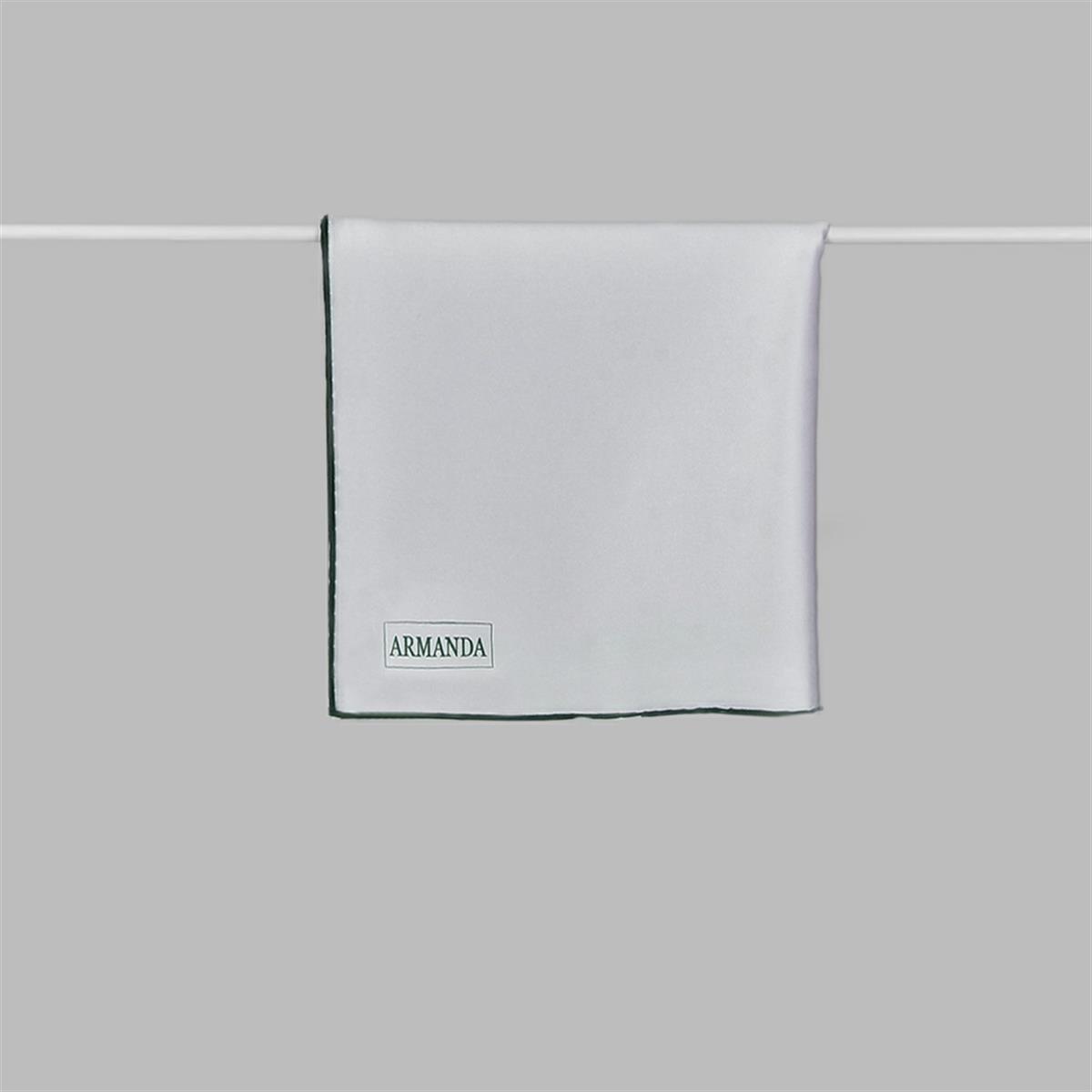 Armanda Saten İpek Eşarp 4444-Beyaz Lacivert