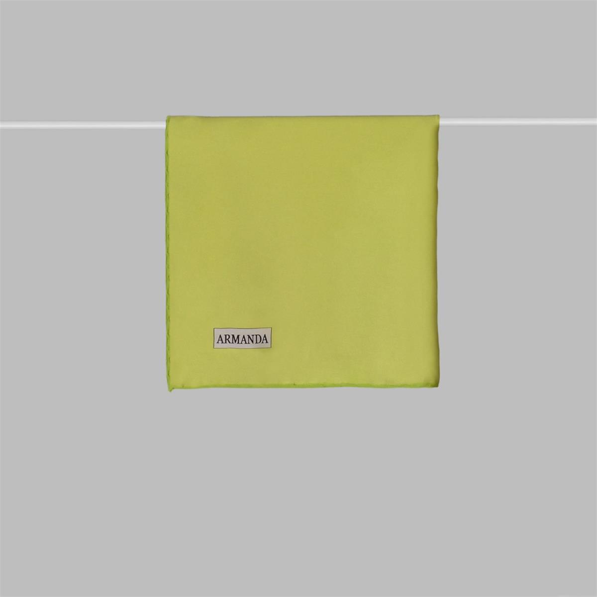 Armanda Saten İpek Eşarp 4444-Fosfor Yeşili