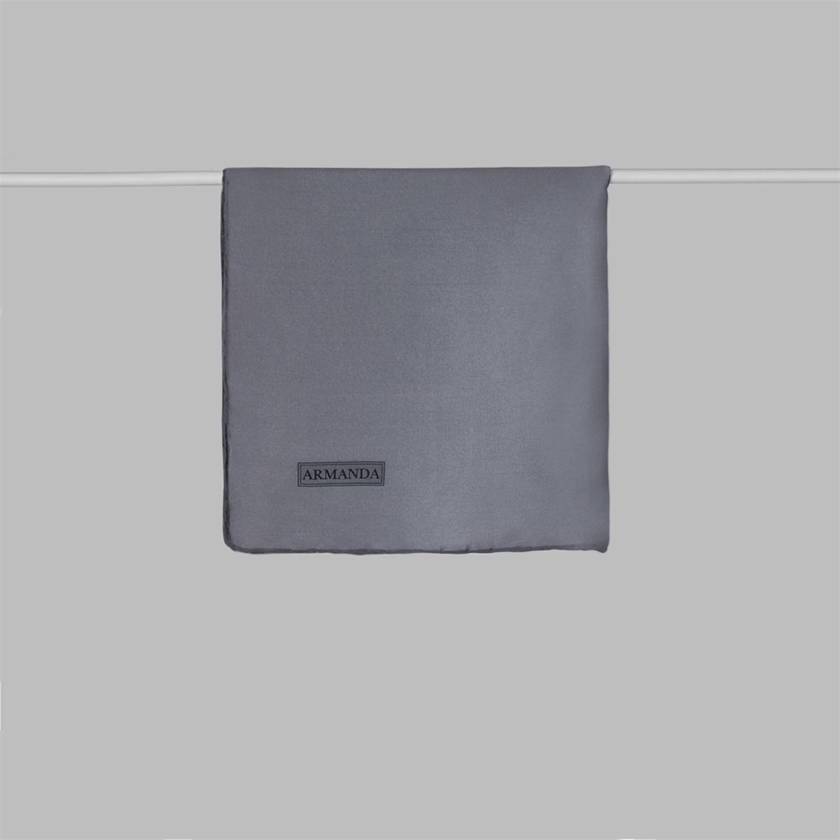 Armanda Saten İpek Eşarp 4444-Füme