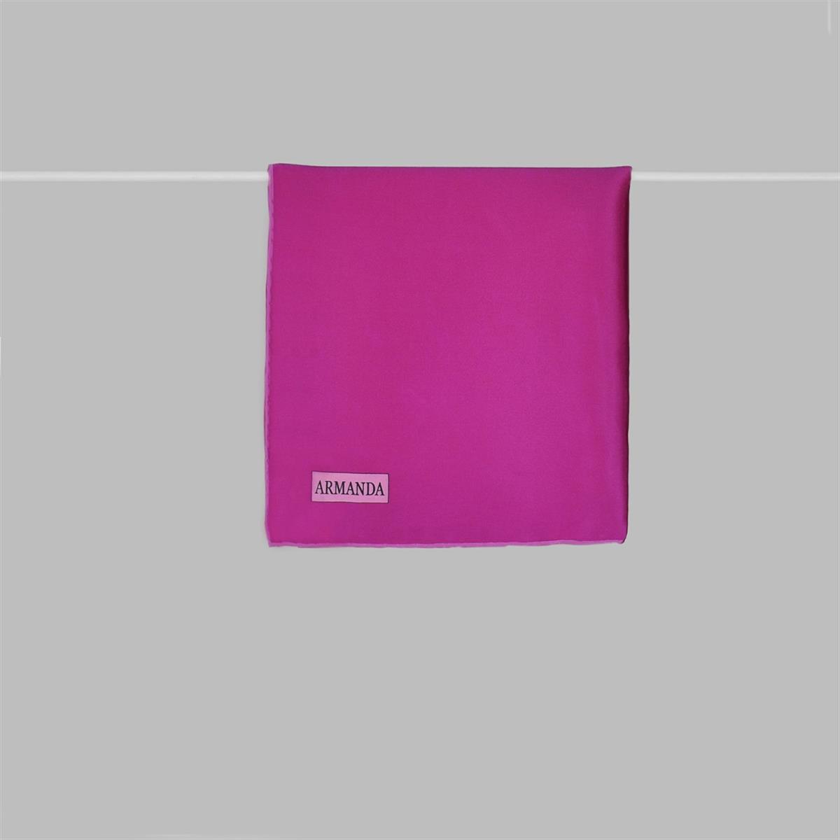Armanda Saten İpek Eşarp 4444-Fuşya Pembe