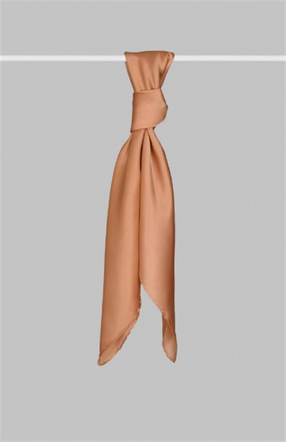 Armanda Saten İpek Eşarp 4444-Kayısı