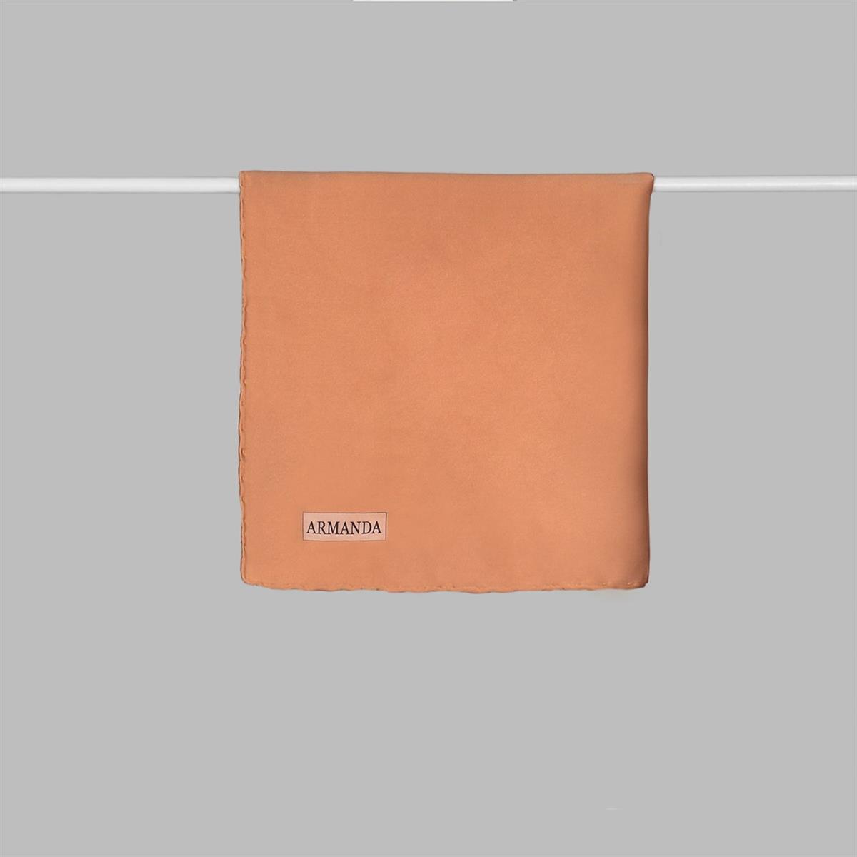 Armanda Saten İpek Eşarp 4444-Kayısı