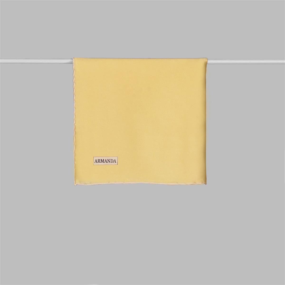 Armanda Saten İpek Eşarp 4444-Limon Sarısı