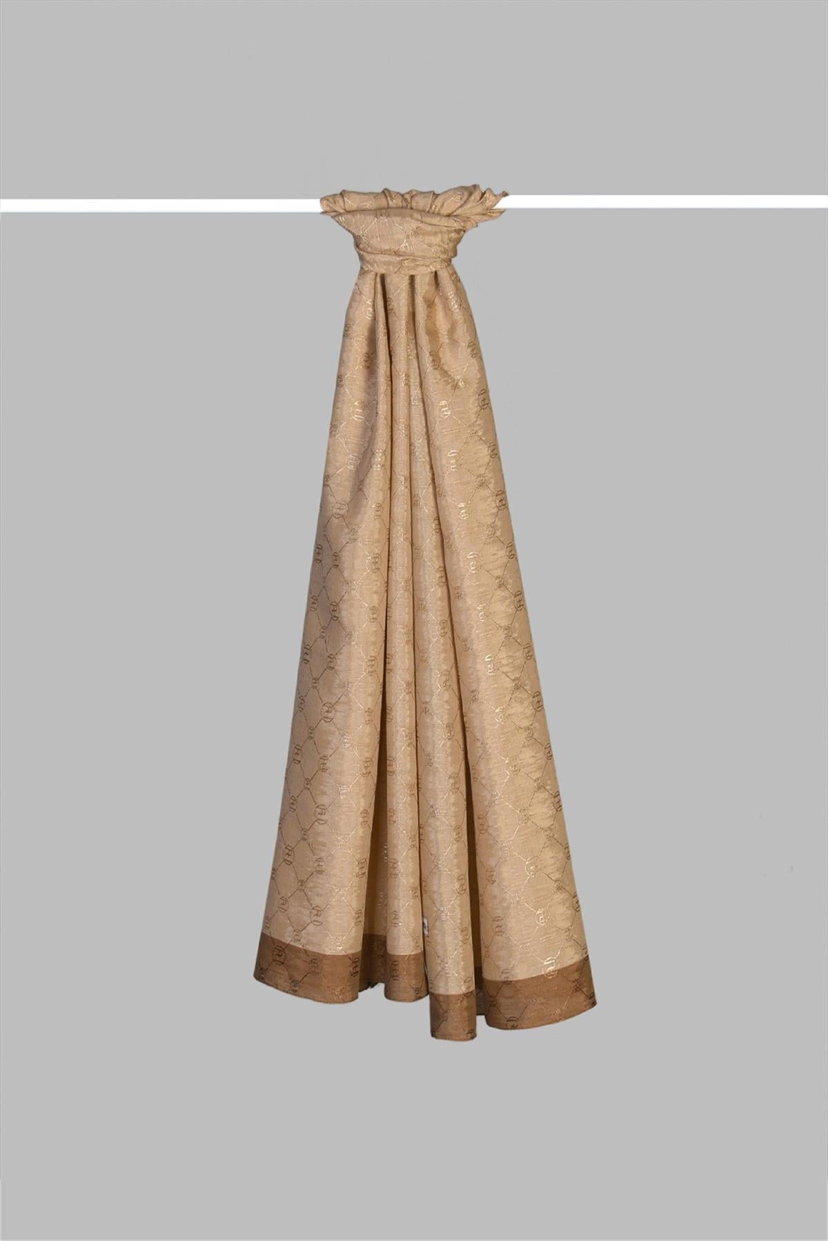 Armanda Zincir Monogram Desenli Şal 3042-Dore