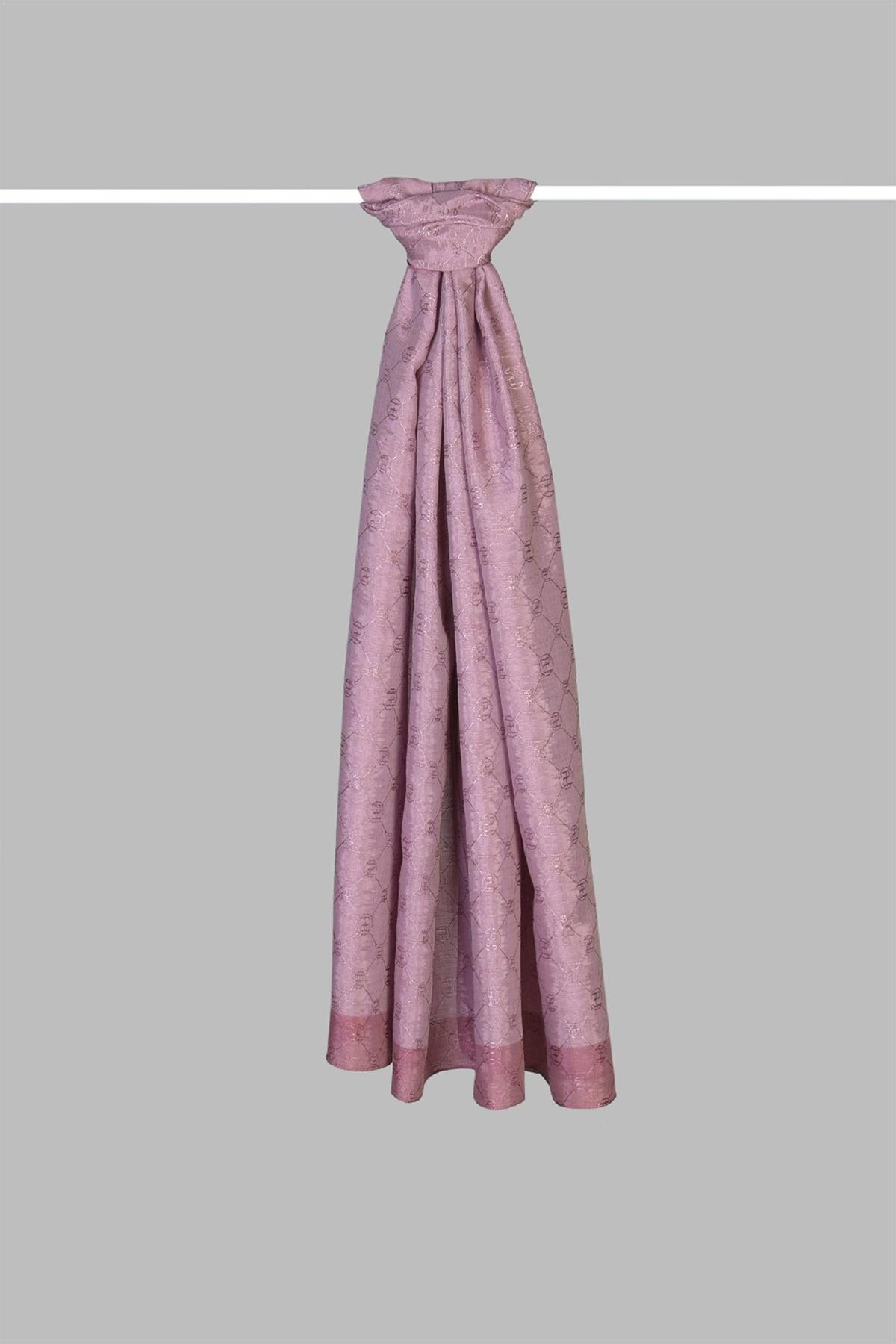 Armanda Zincir Monogram Desenli Şal 3042-Lila