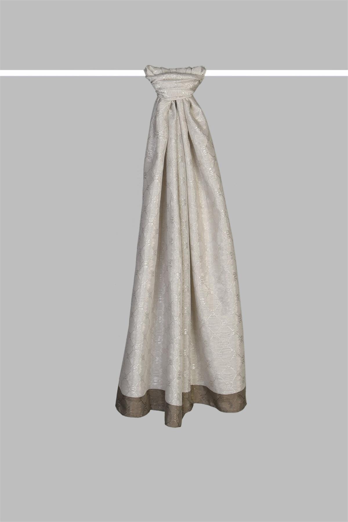 Armanda Zincir Monogram Desenli Şal 3042-Taş