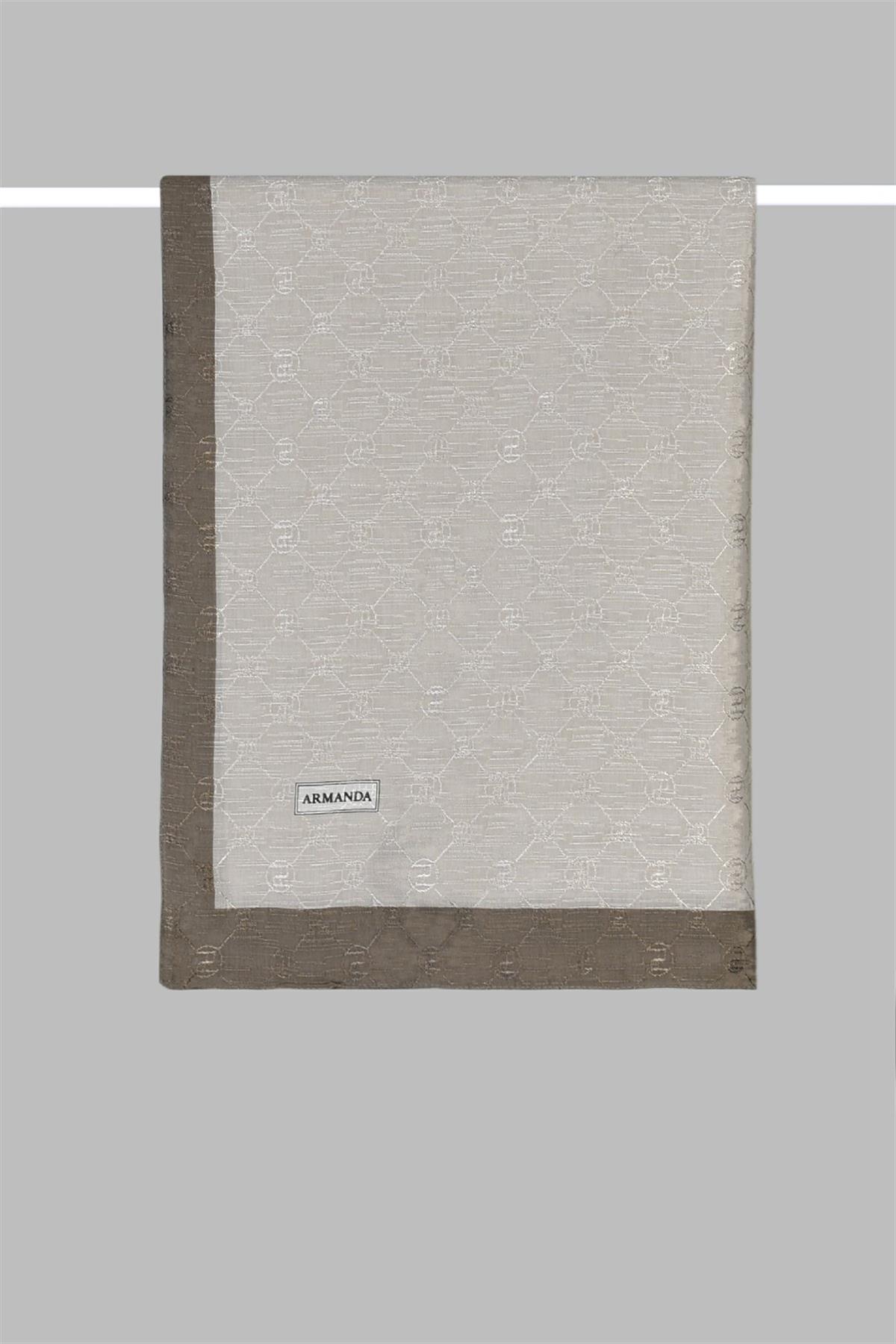 Armanda Zincir Monogram Desenli Şal 3042-Taş