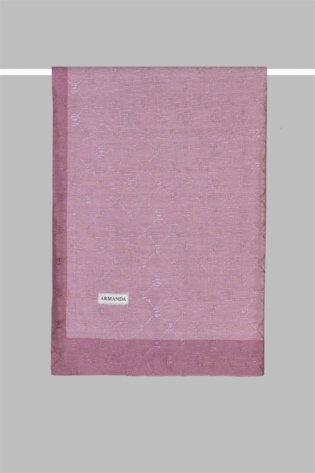 Armanda Zincir Monogram Desenli Şal 3042-Lila