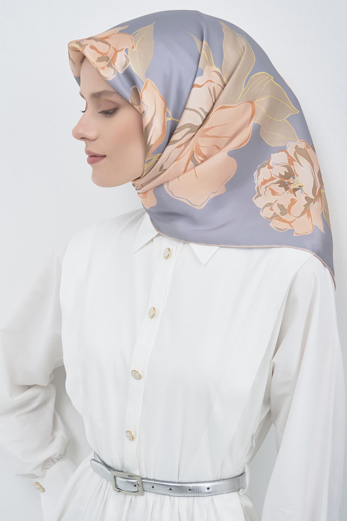 Armine Saten İpek Eşarp 9509D E26YA9509D01-81