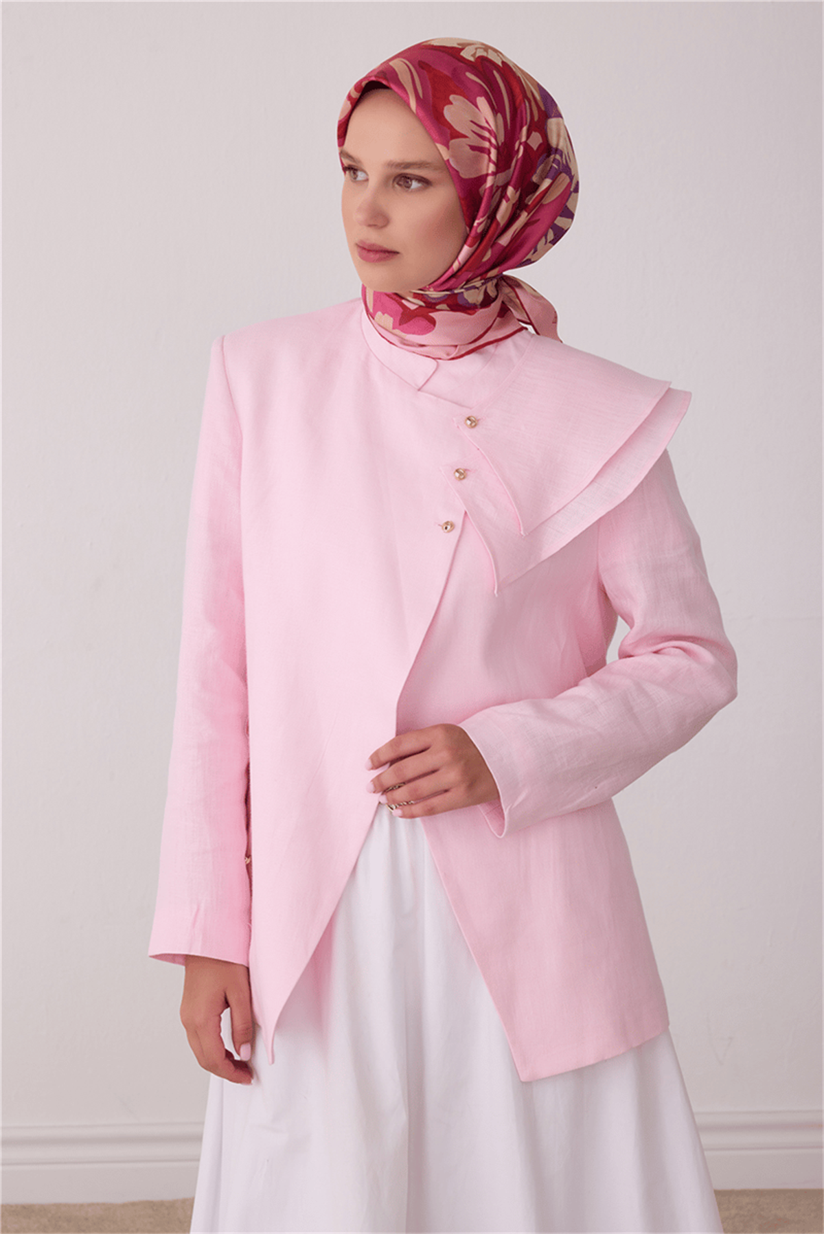 Belli Çiçek Desen Tivil İpek Eşarp E26KA4416D01-54