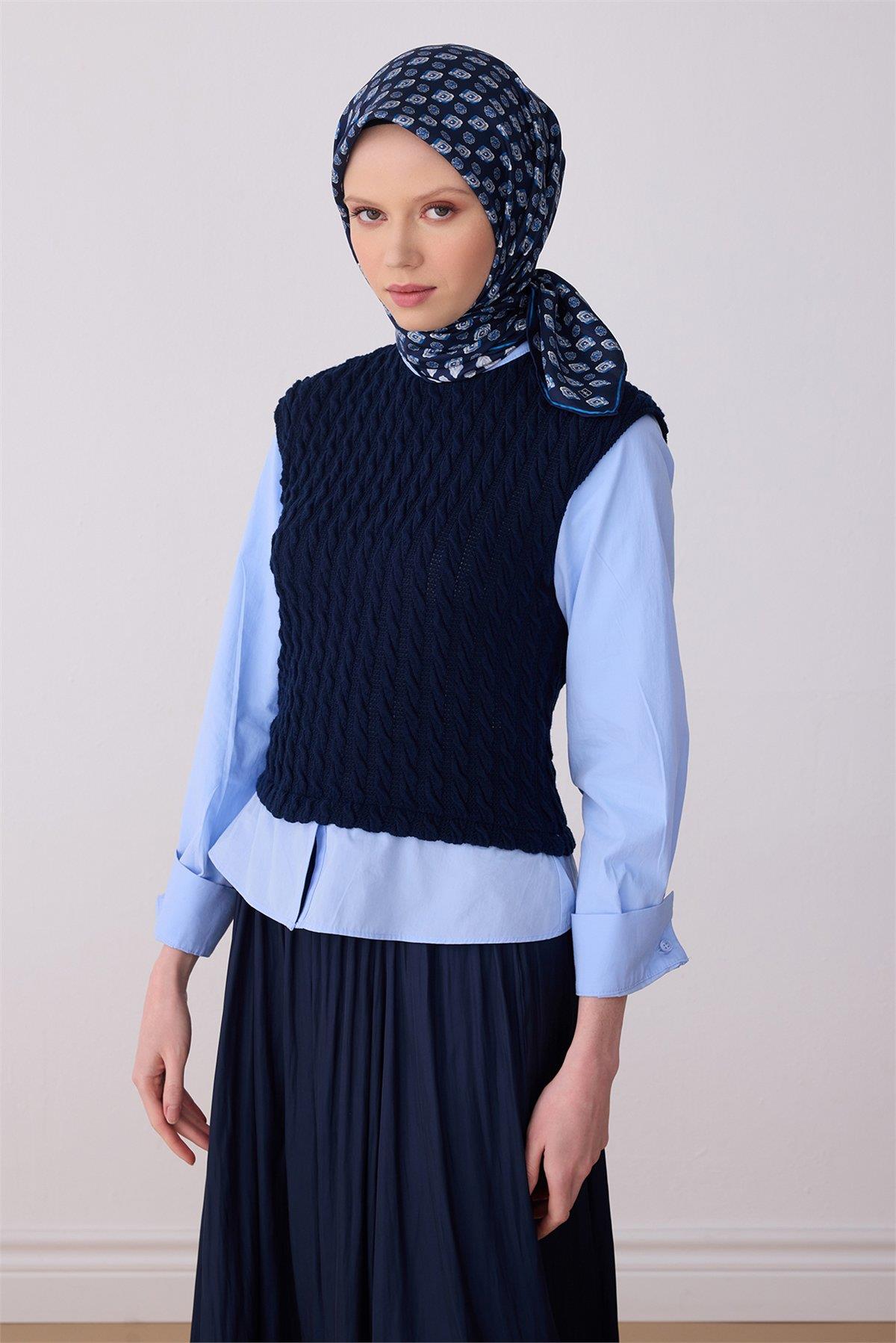 Belli Etnik Desen Tivil İpek Eşarp 4308 E26YA4308D01-04