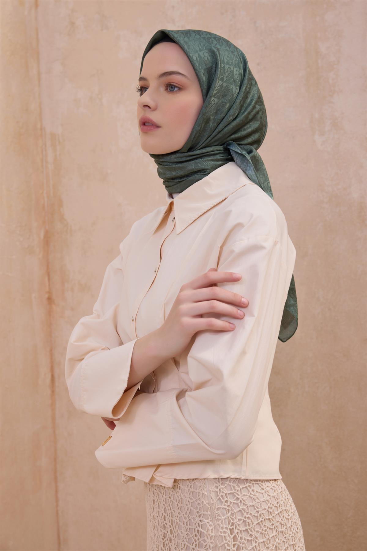 Belli Fresh Jakarlı Monogram Eşarp S00OA0444451-14