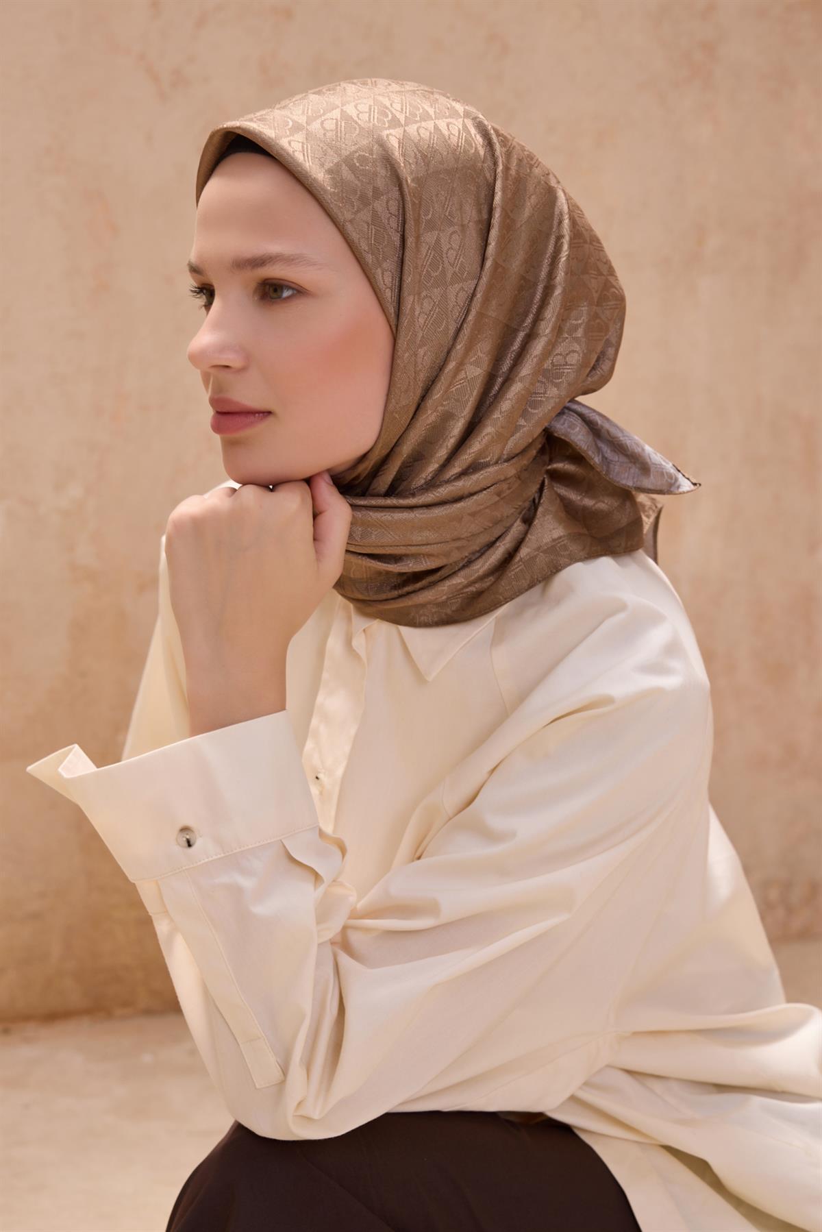 Belli Fresh Jakarlı Monogram Eşarp S00OA0444451-38