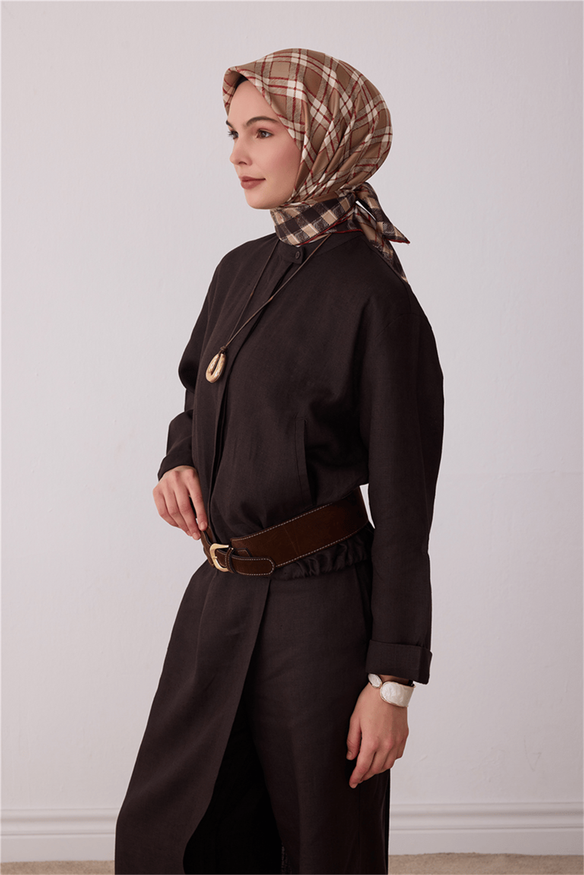 Belli Geometrik Desen Tivil İpek Eşarp E26KA4421D01-03