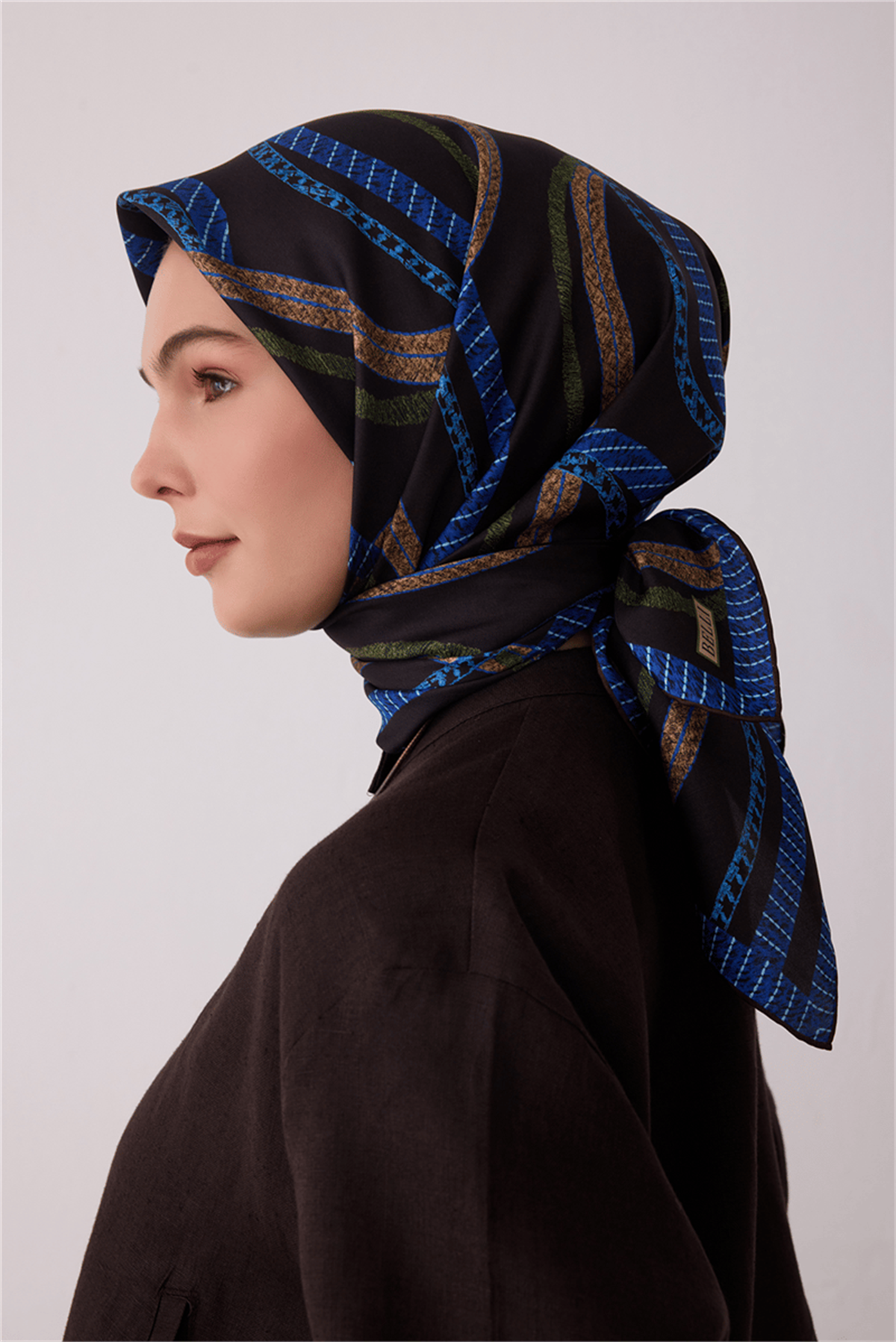 Belli Geometrik Desen Tivil İpek Eşarp E26KA4424D01-56