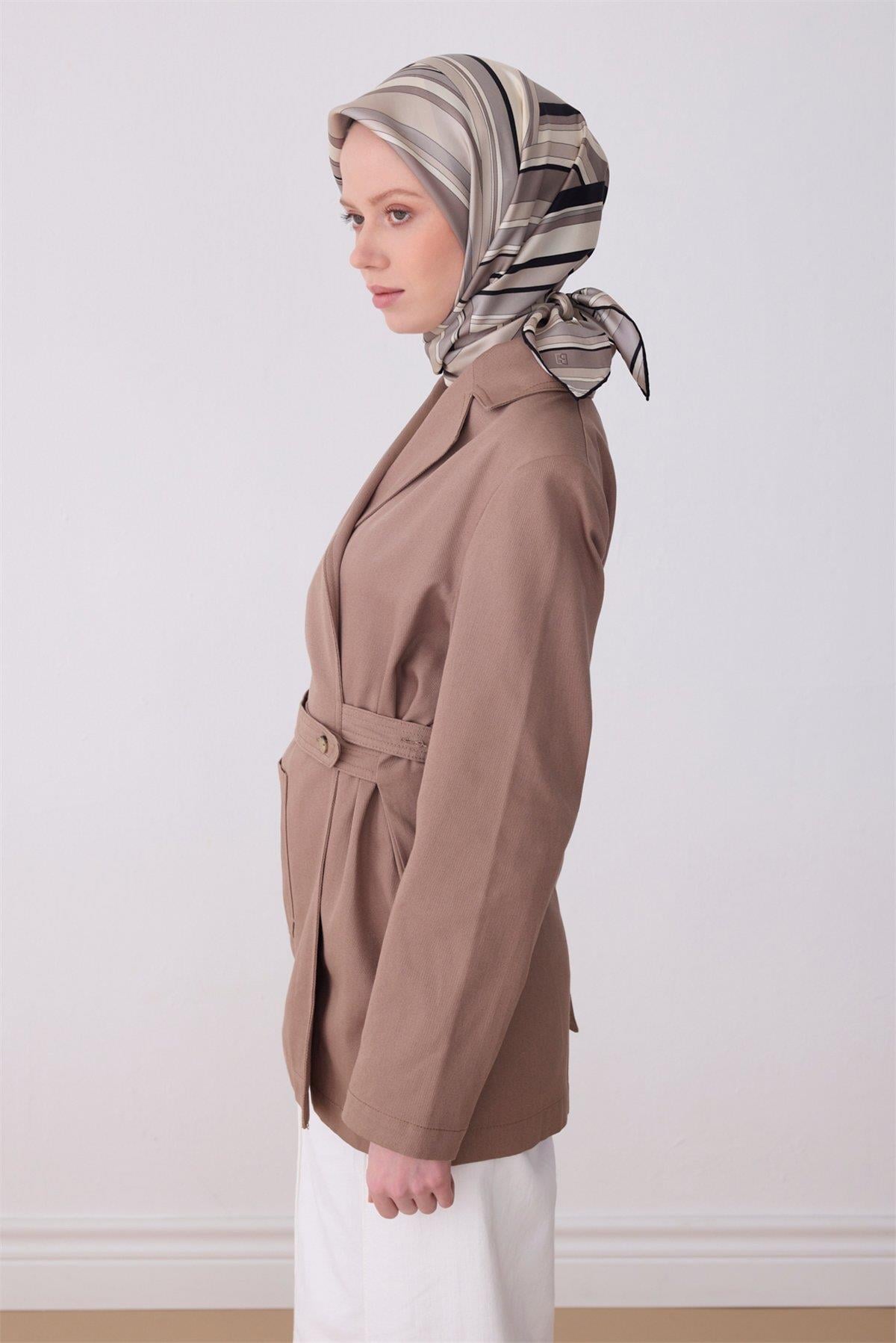 Belli Geometrik Desen Tivil İpek Eşarp 4311D E26YA4311D01-04