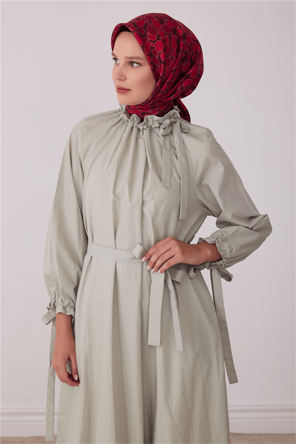 Belli Geometrik Desen Tivil İpek Eşarp E26KA4422D02-86