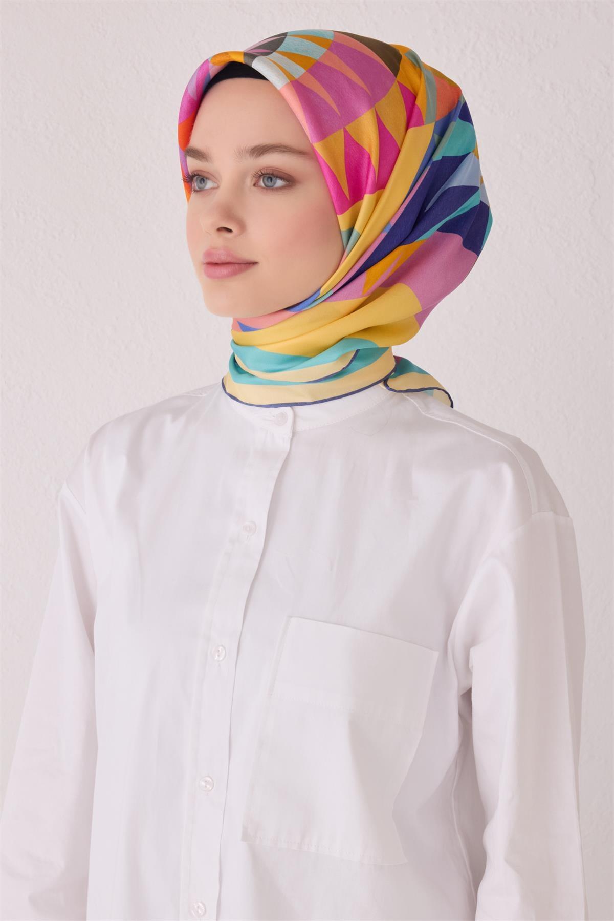 Belli Saten İpek Eşarp E24YA4046D01 4046D-35