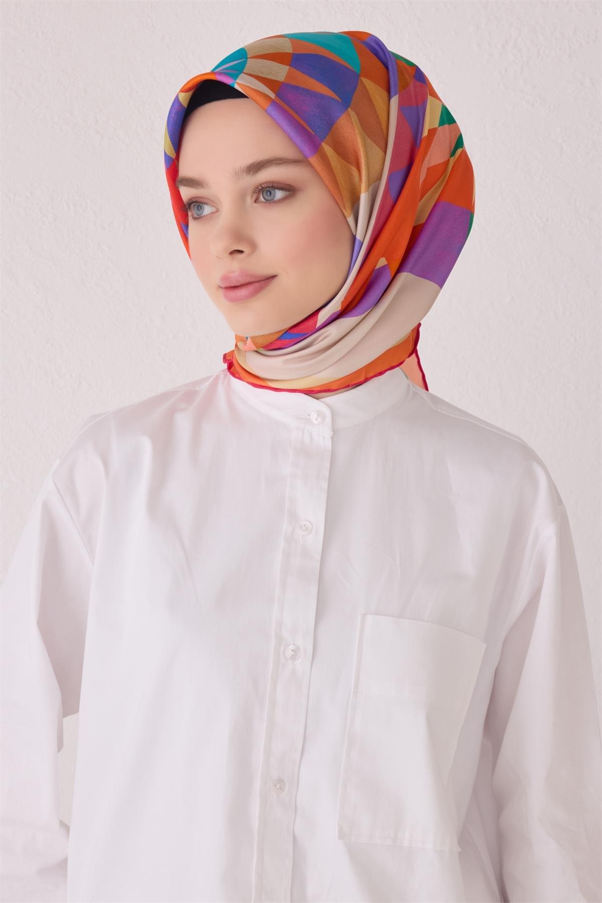 Belli Saten İpek Eşarp E24YA4046D01 4046D-02