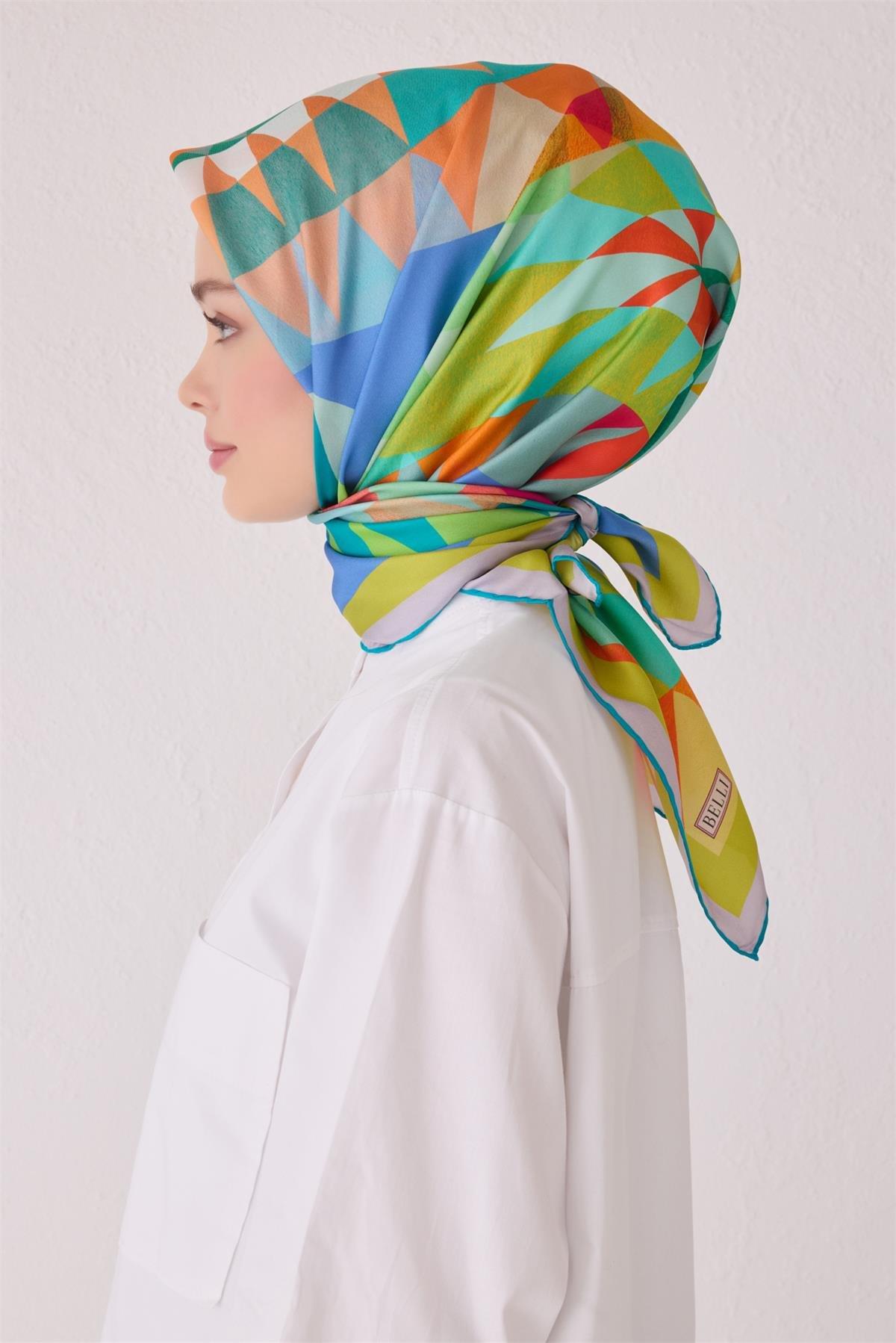 Belli Saten İpek Eşarp E24YA4046D01 4046D-52