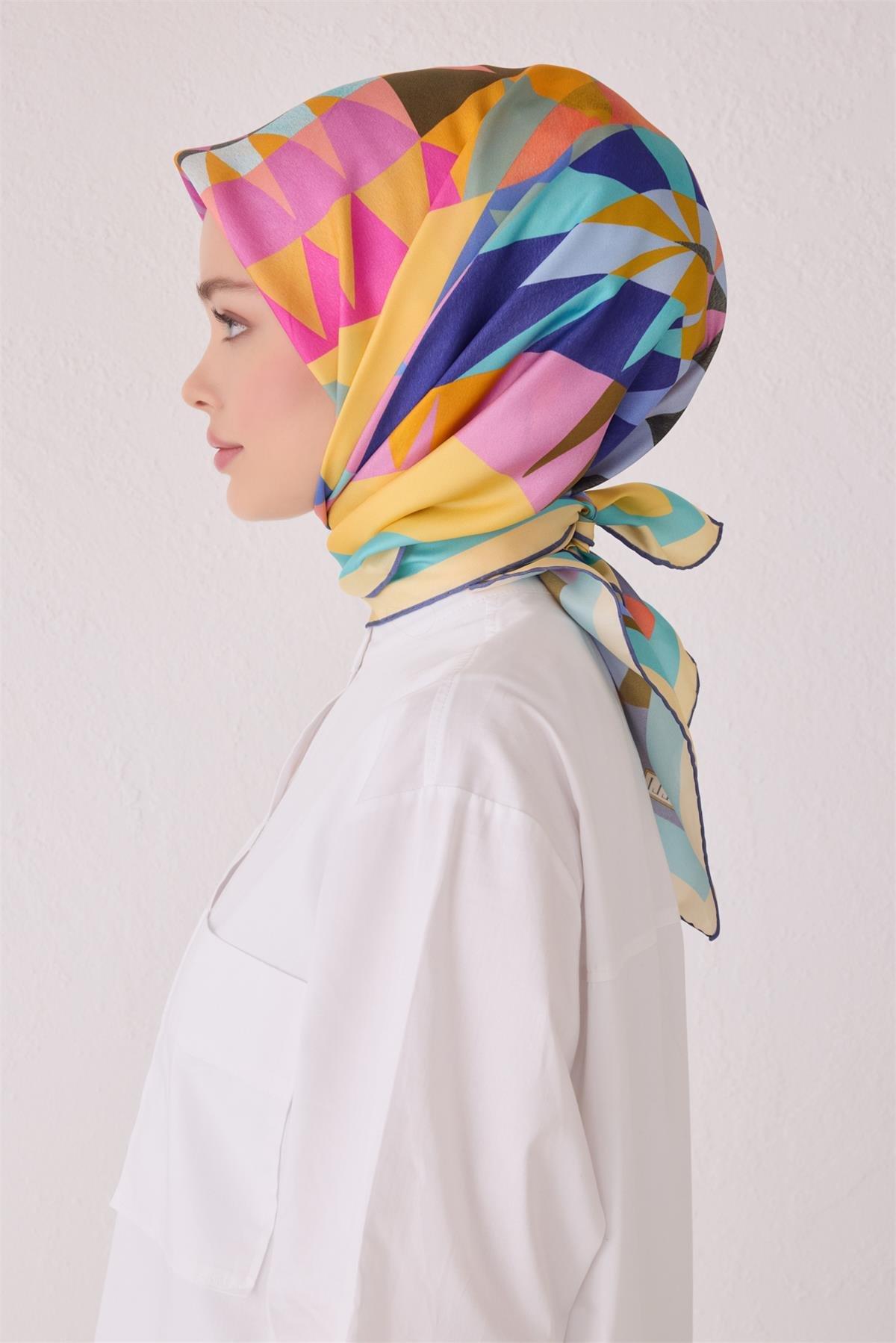 Belli Saten İpek Eşarp E24YA4046D01 4046D-35