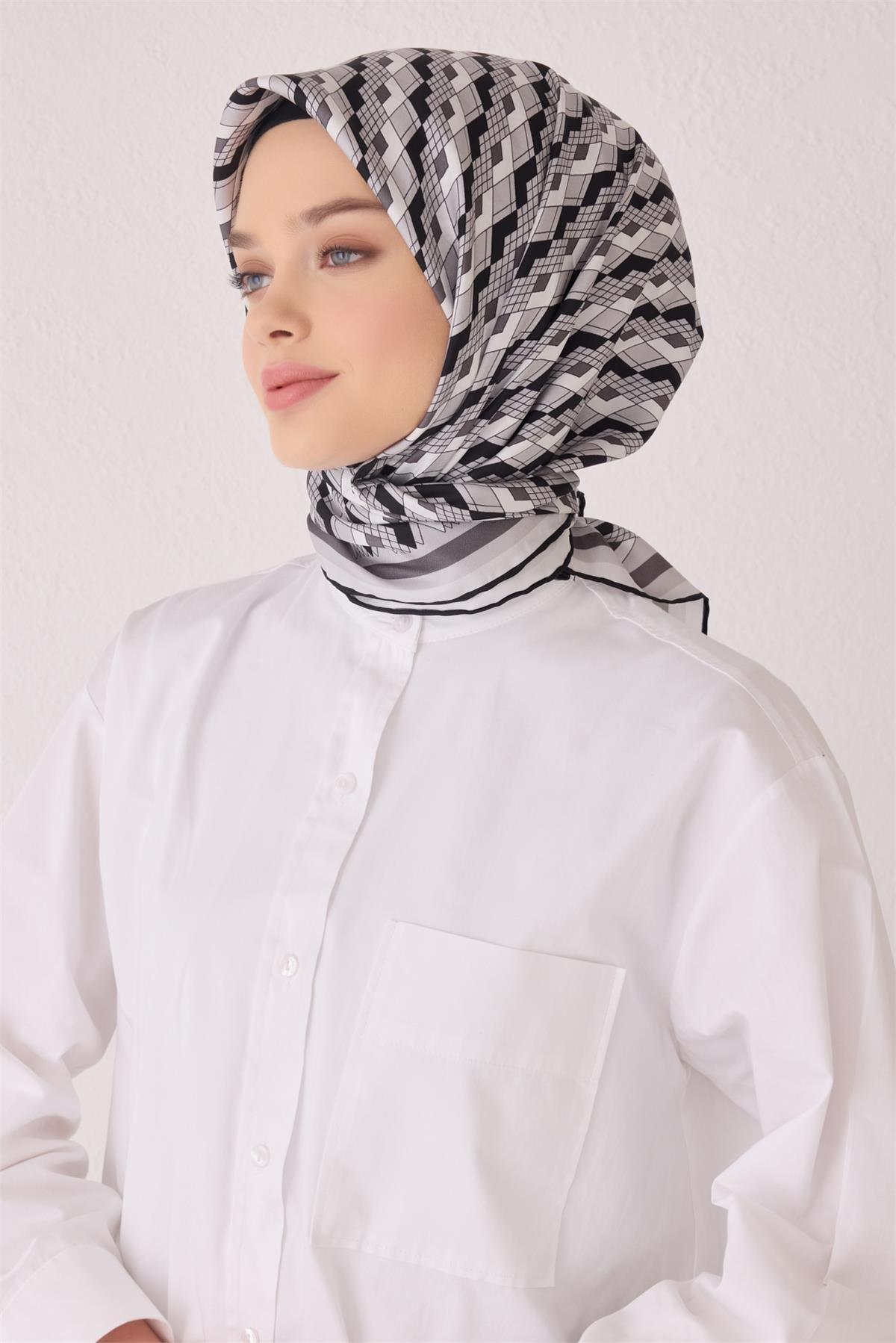 Belli Saten İpek Eşarp E24YA9152D03 4052D-05